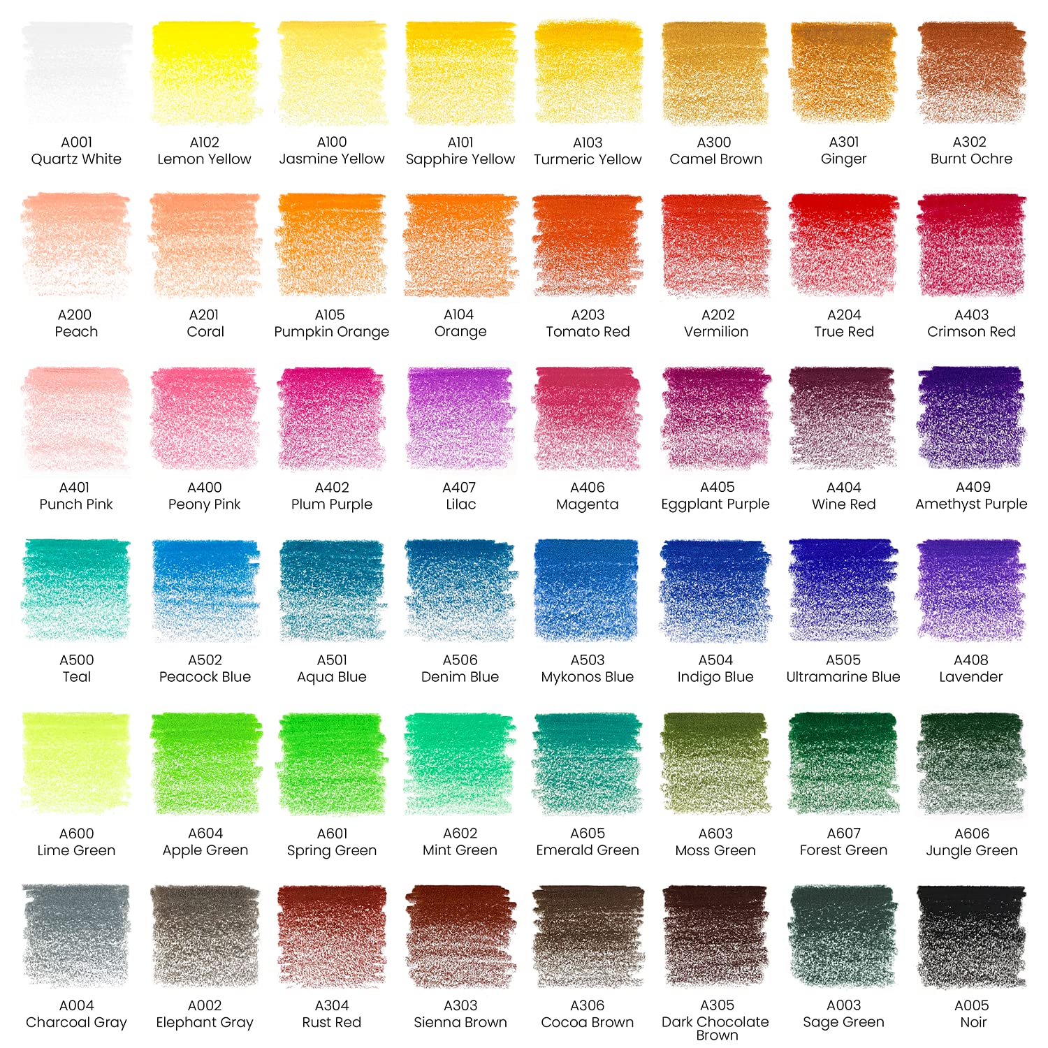Arteza Lápices de colores, 48 colores, suaves, altamente pigmentados, a base de cera, suministros de arte para adultos y adolescentes