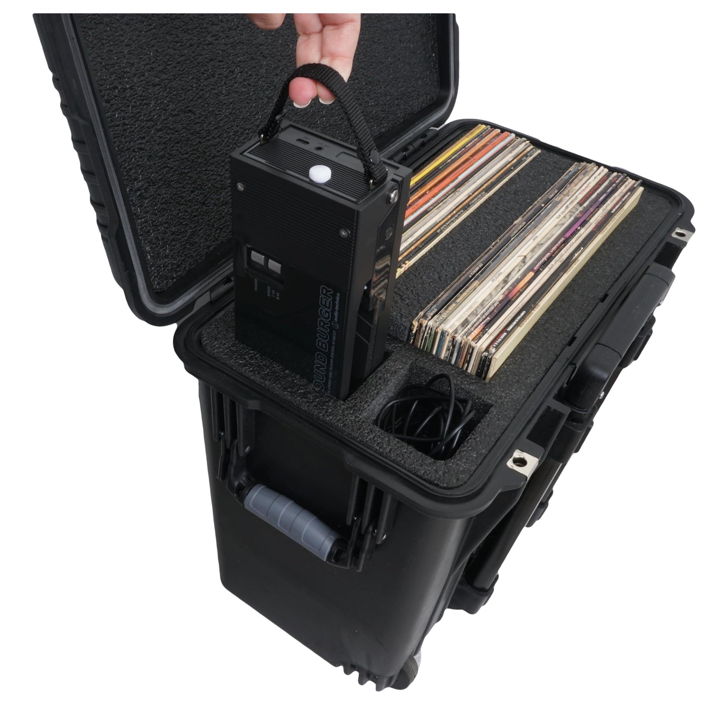 Case Club 50 - Funda impermeable para discos de vinilo con ruedas