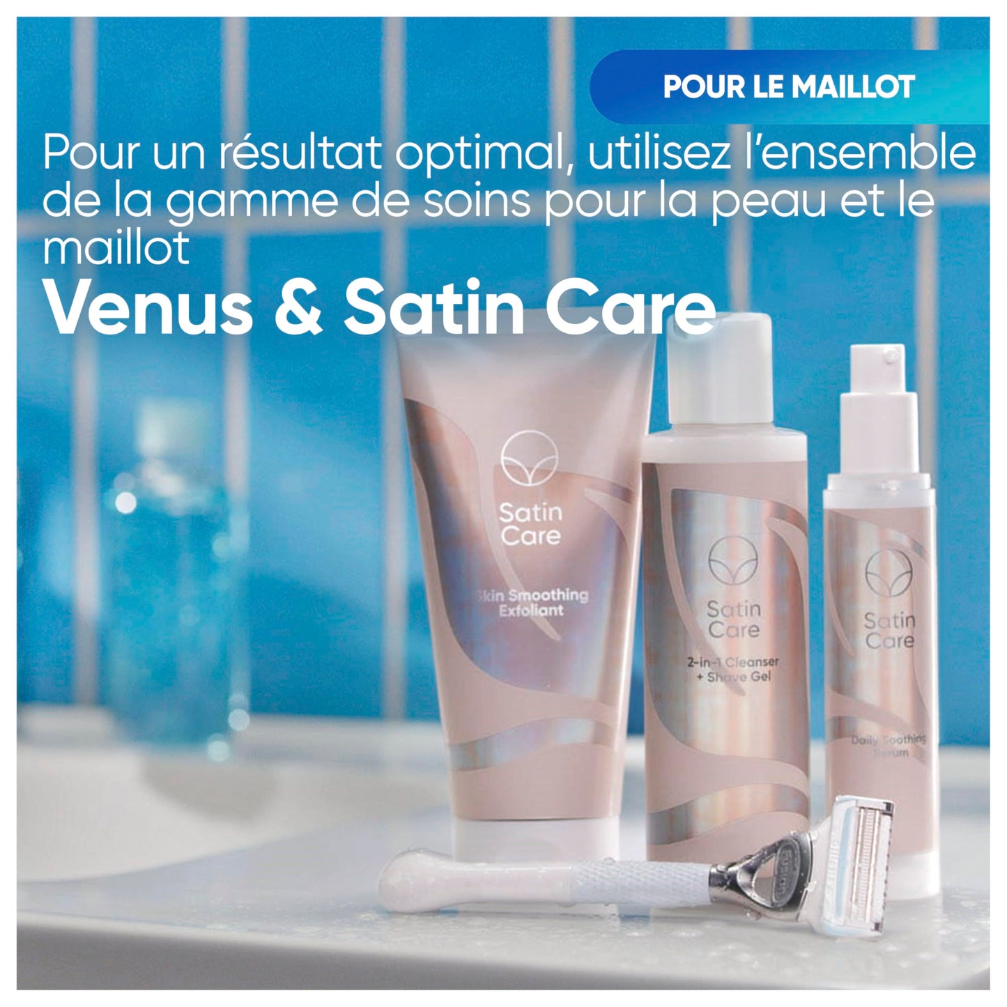 Gillette Venus Afeitadora para la piel y el vello púbico, 1 mango +1 cuchilla de afeitar
