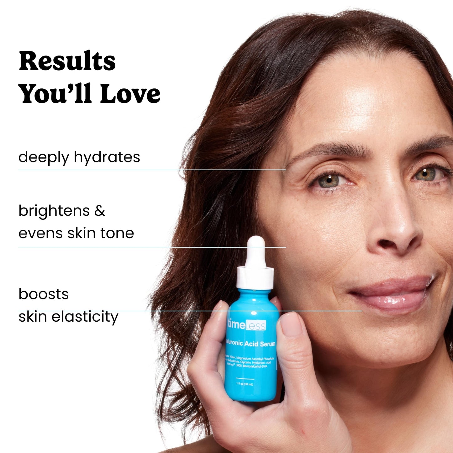 Suero Facial Timeless Skin Care Vitamina C Ácido Hialurónico Antioxidante e Hidratante