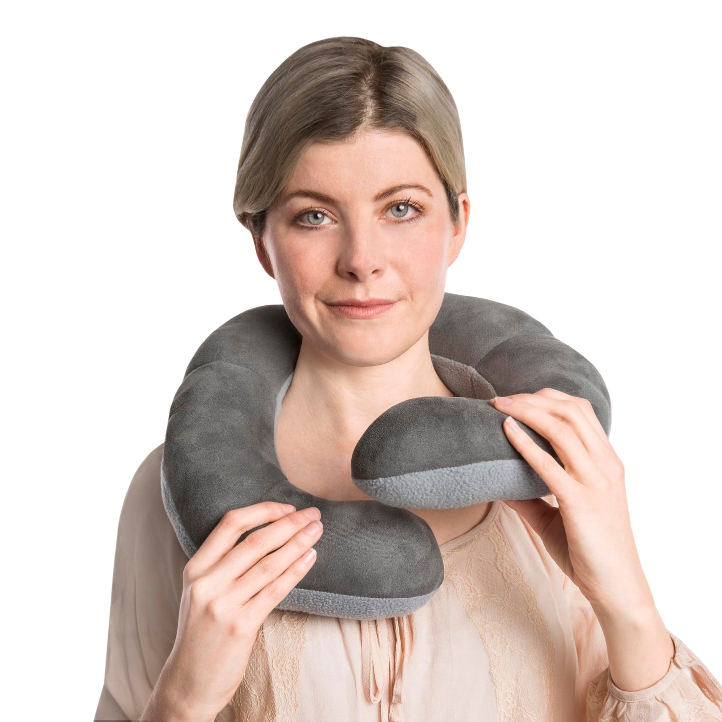 Almohada Travelon Deluxe Wrap-n-Rest Gris Oscuro Gris Claro