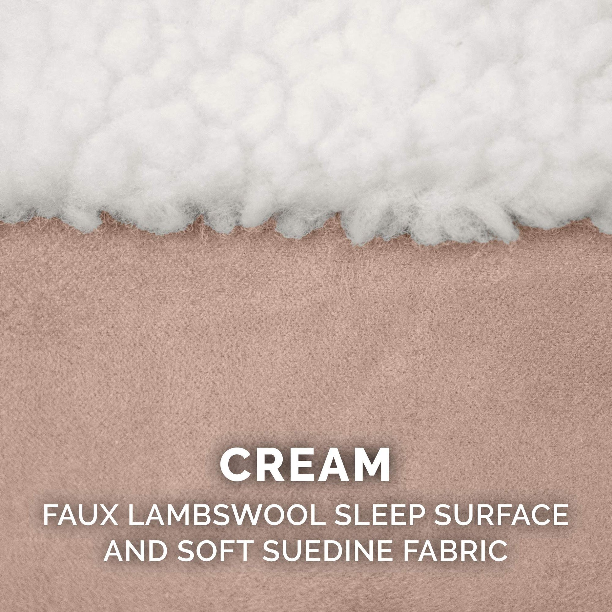 Furhaven Cama para Mascotas para Perros y Gatos, Manta de Sherpa y Gamuza, Cama ortopédica Redonda para Perros, Funda extraíble Lavable a máquina, Color Crema, 26 Pulgadas