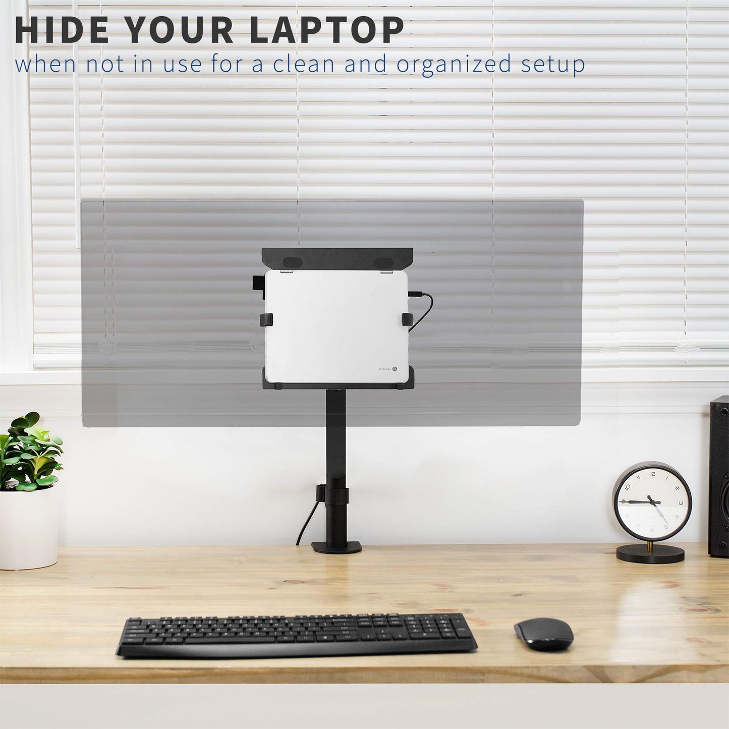 Brazo Universal de Acero VIVO Negro con Placa VESA Extraíble para Portátiles de 10 a 40 cm