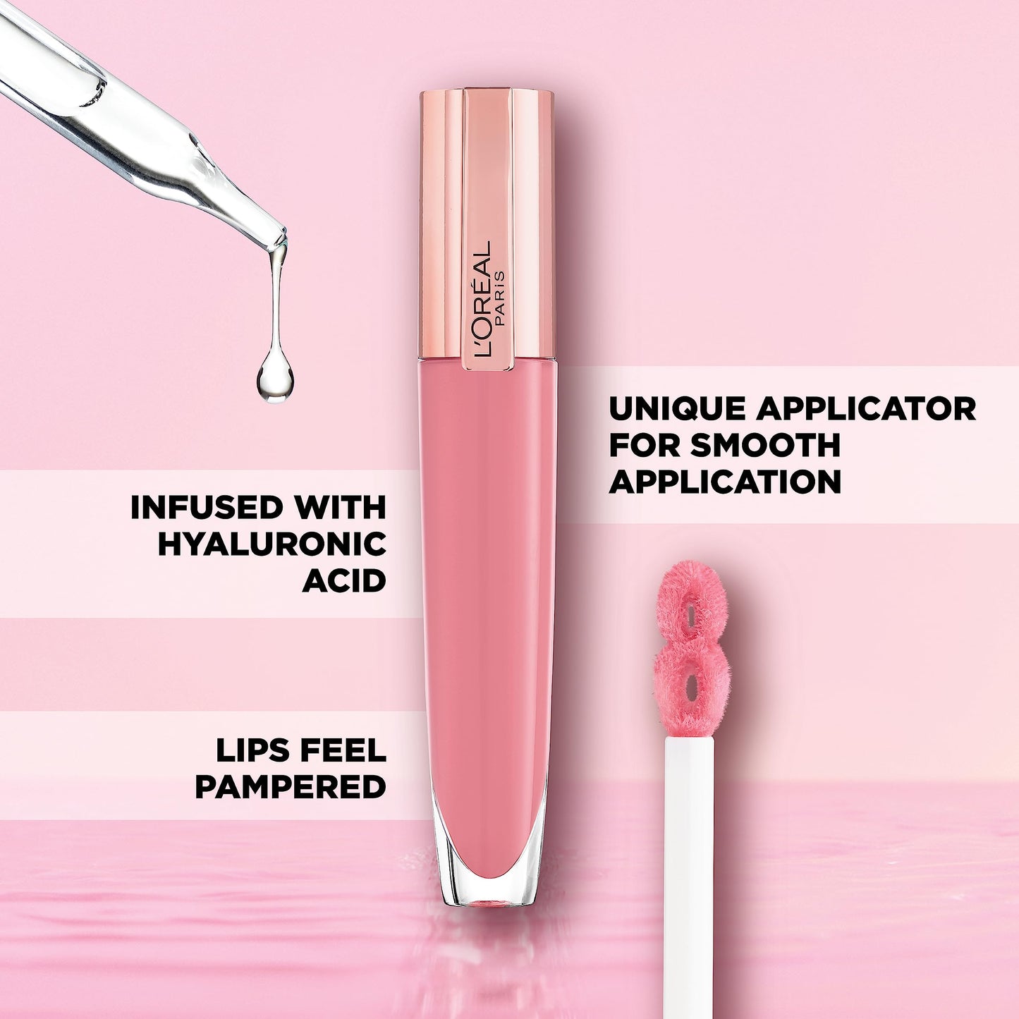 L'Oreal Paris Glow Paradise Hydrating Lip Balm-in-Gloss with Pomegranate Extract and Hyaluronic Acid, ultra-gentle, non-sticky formula, Angelic Daydream, 0.23 fl oz