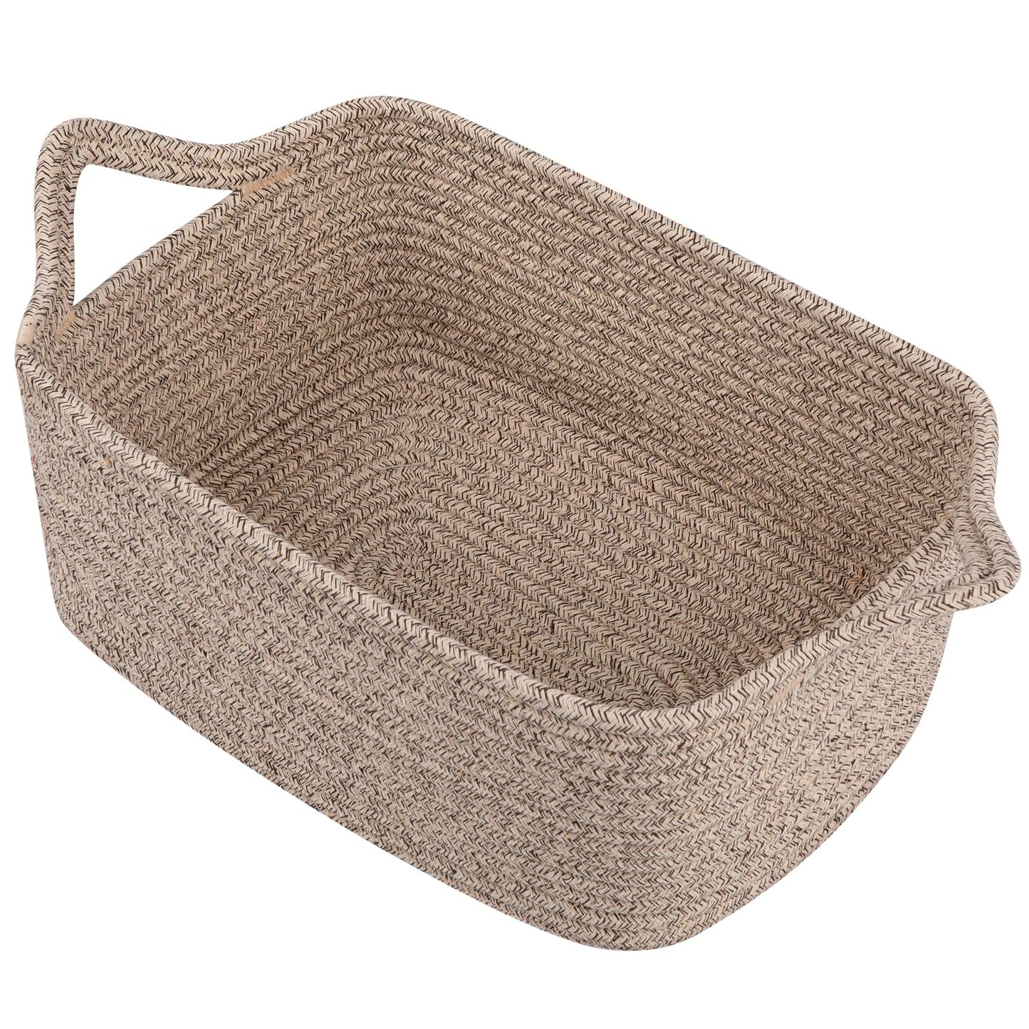 OIAHOMY Cesta tejida, cesta de regalo vacía con bolsas de regalo y cintas, cestas de cuerda para baby shower, cestas de almacenamiento con asas para guardería, organizador de juguetes para mascotas