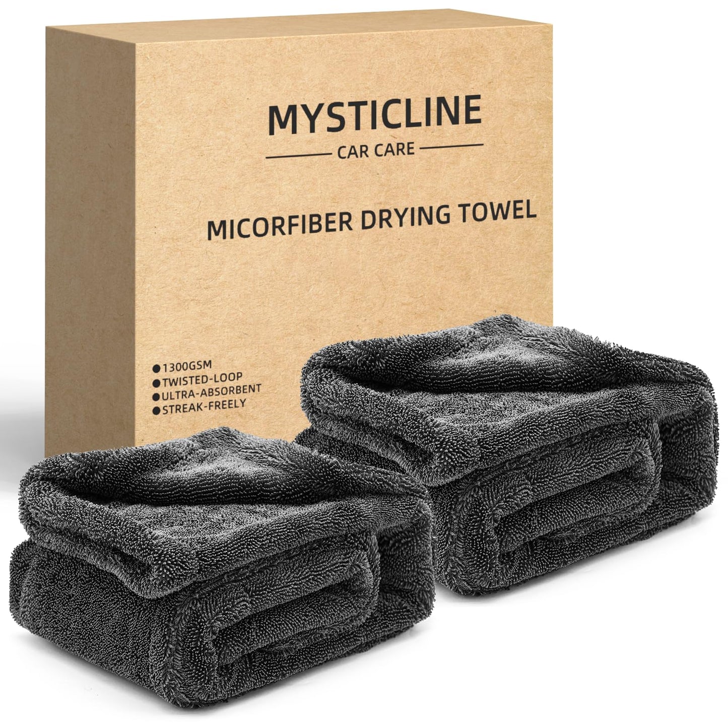 Toallas de Microfibra Mysticline Azul, Ultra Absorbentes sin Pelusa Residual para Coches