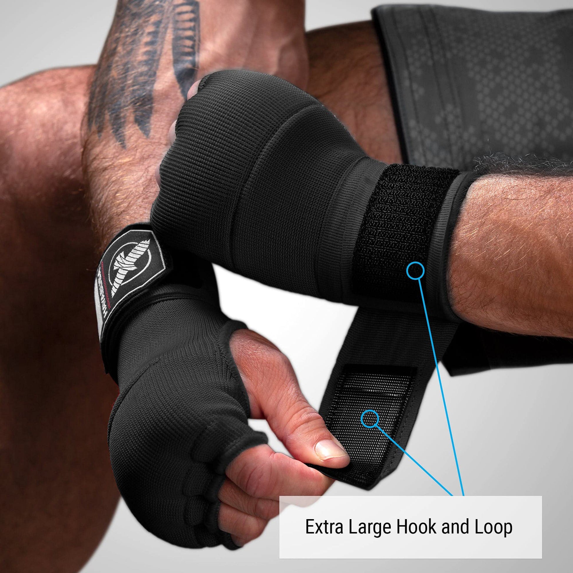 Hayabusa - Guantes de boxeo de gel, Negro, X-large