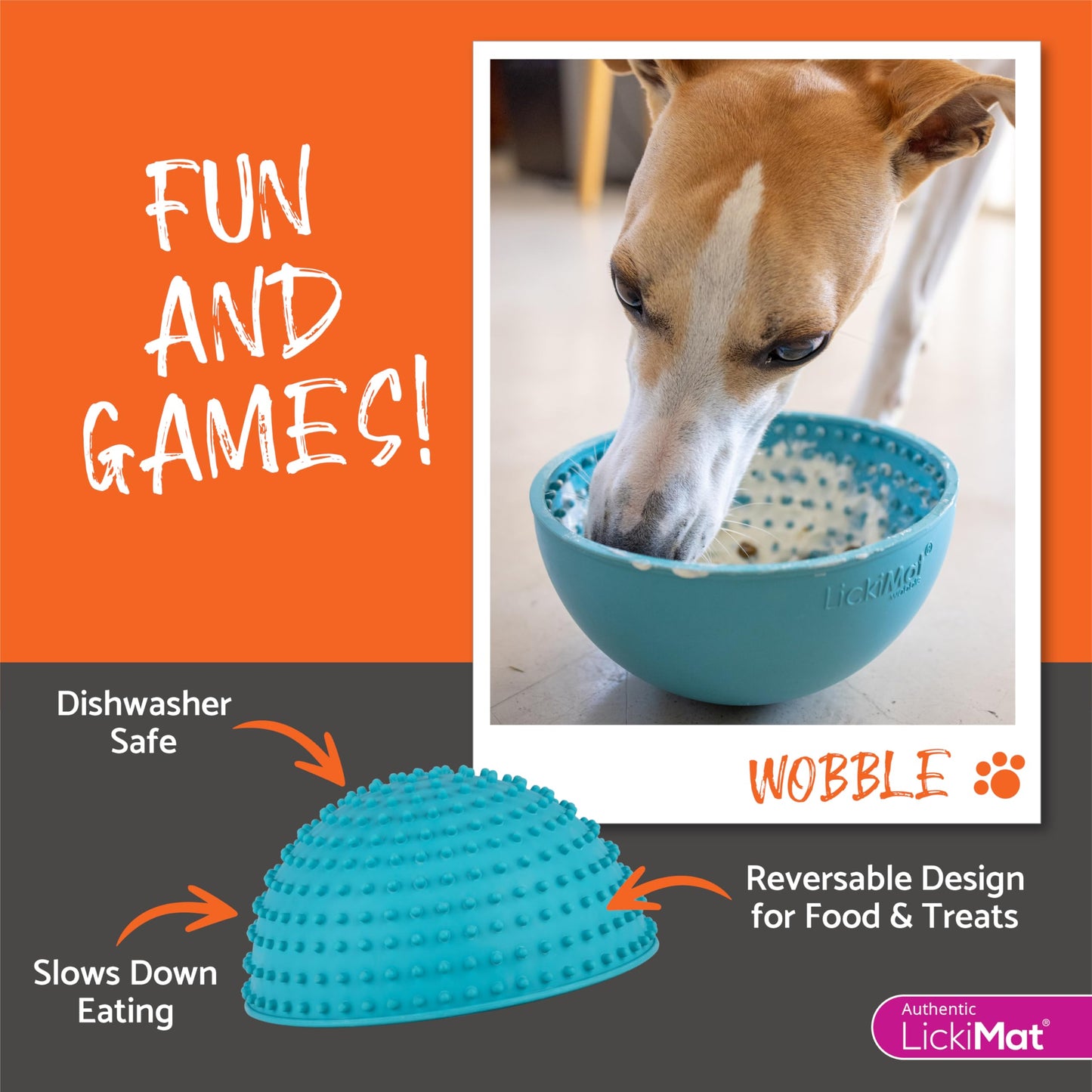 LickiMat Wobble, tazón de alimentador lento para perro, reductor de ansiedad de aburrimiento; perfecto para alimentos, golosinas, yogur o mantequilla de maní. Fun Alternative to a Slow Feed Dog Bowl,