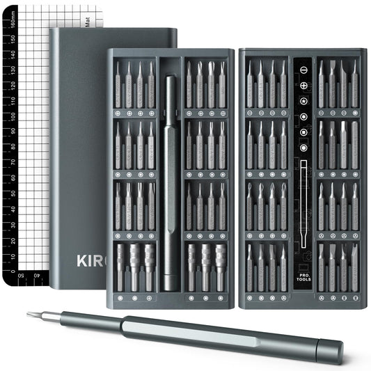 KIROGILY Juego de Desarmadores 64 en 1, Kit de Desarmadores para PC, Destornilladores de Precisión para Electrónica, Computadora, PC, Laptop, MacBook, Celular, iPhone, Nintendo Switch, Xbox, PS4, PS5