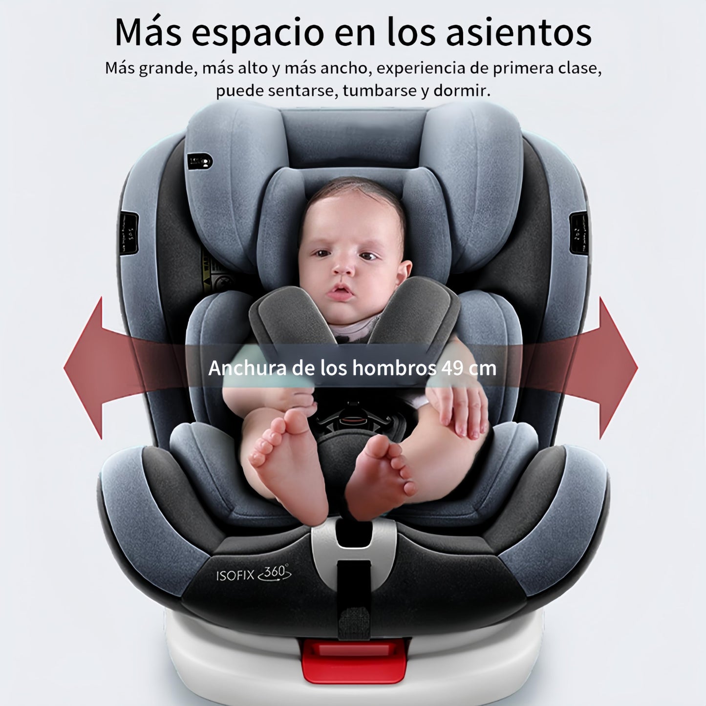 FINYQBET Autoasientos para Bebé, Asiento para Bebé Carro 3 en 1,Crecimiento Sostenible, Seguro y con Rotación 360°,Arnés de Cinco Puntos y Protección Biónica gris