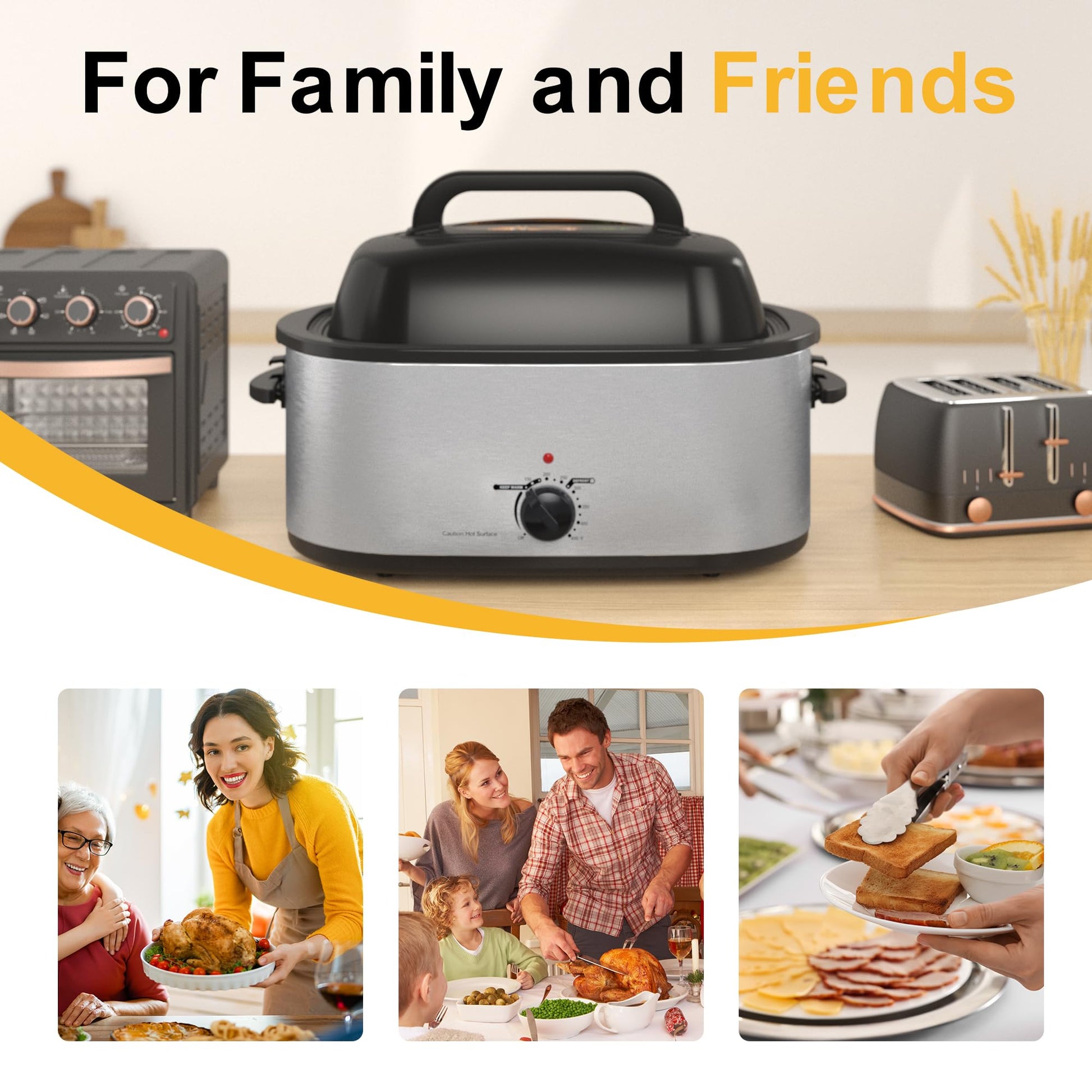 Horno Tostador Eléctrico de Acero Inoxidable con Tapa de Visualización y Autohilado Plateado