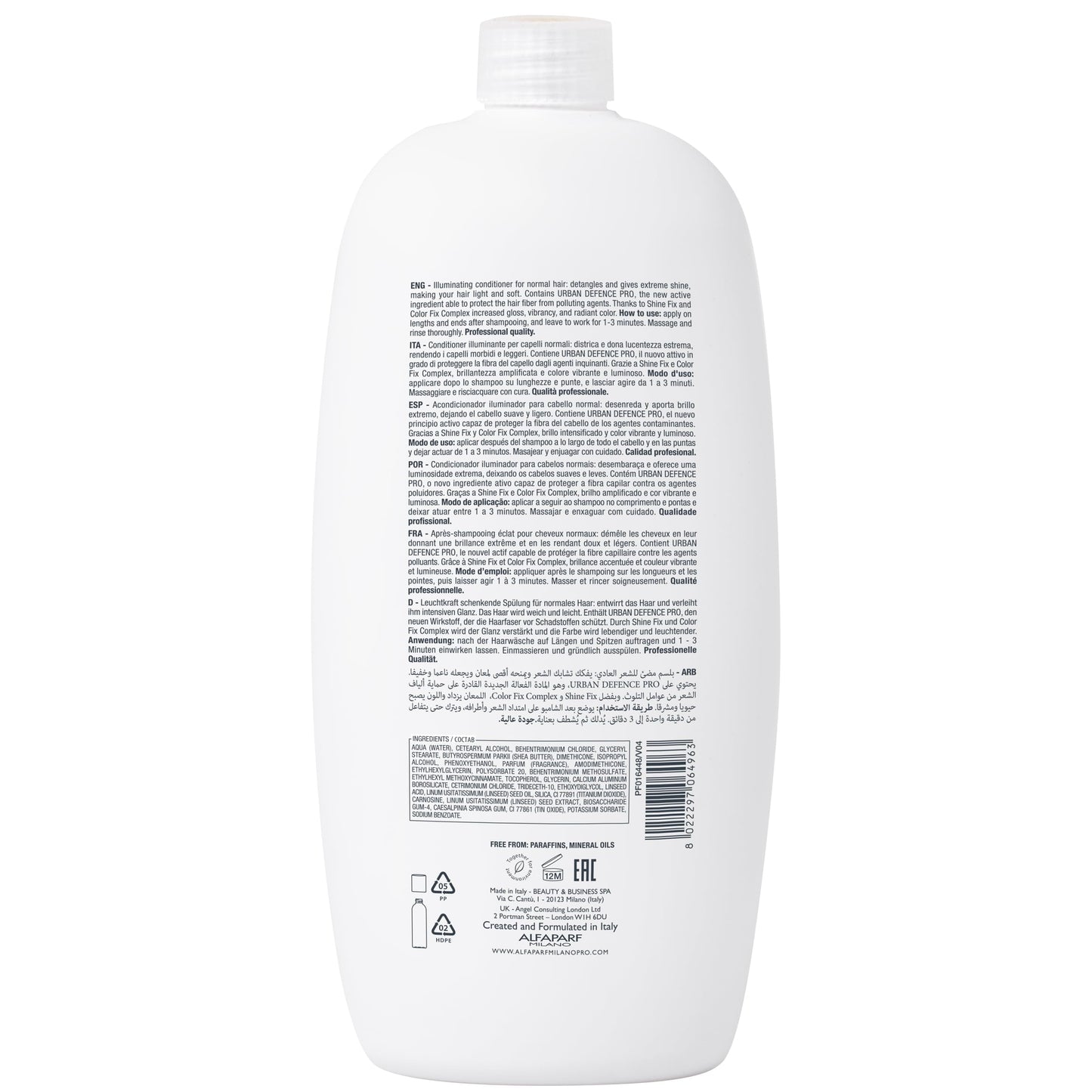 Alfaparf Milano Semi Di Lino Diamond Shine Illuminating Hair Conditioner - Sulfate Free - For Normal Hair - Safe on Color Treated Hair - Paraben and Paraffin Free -Professional Salon Quality