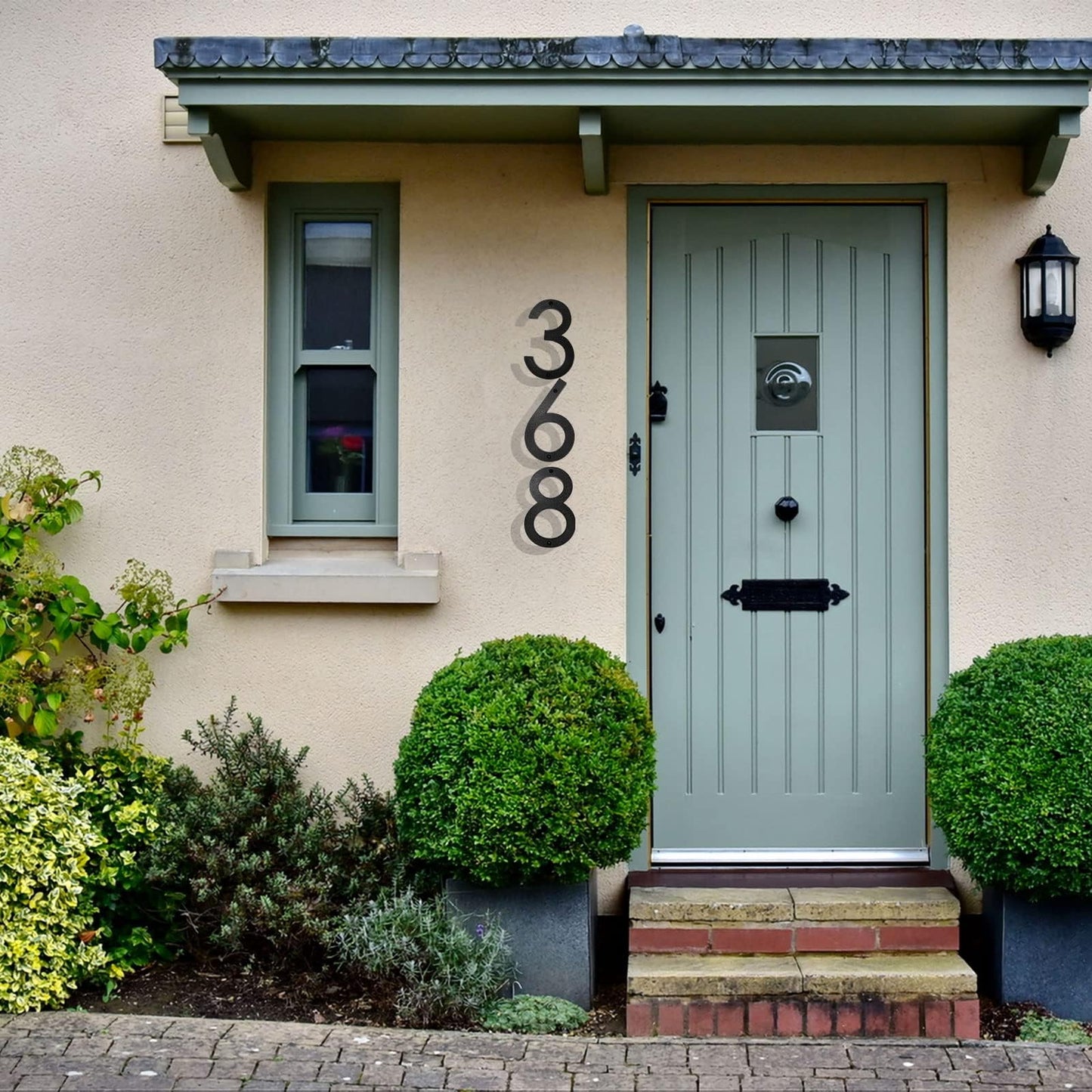 GLINTYU Numeros para Casa Exterior, Altura 20 cm, Material ABS Engrosado de 8,3 mm, Negro Mate, Fácil de Instalar y Resistente, Adecuado para Uso Residencial, de Oficina, Piso y Calle (2)