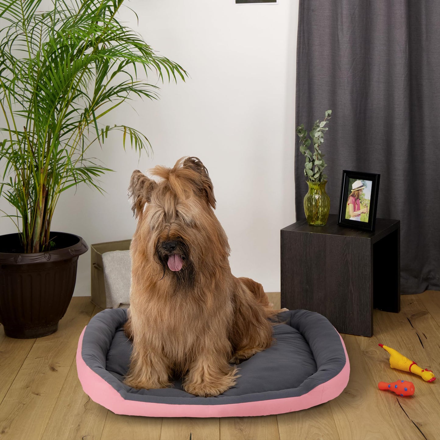 Cama para Perro Hills Rosa Gris Con Relleno Suave Resistente Confortable