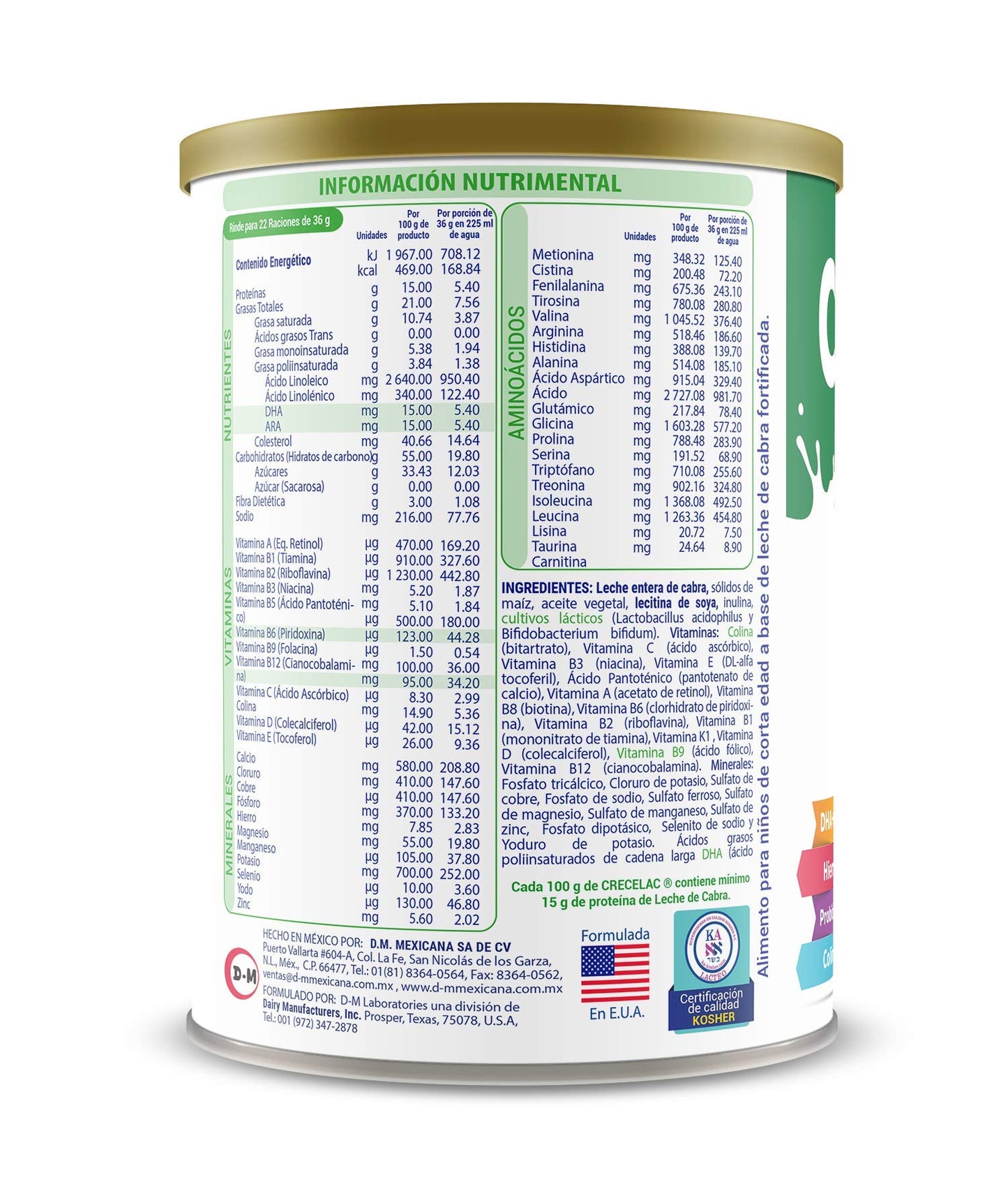 Fórmula Crecelac Firstep 1-3 Años (360gr)
