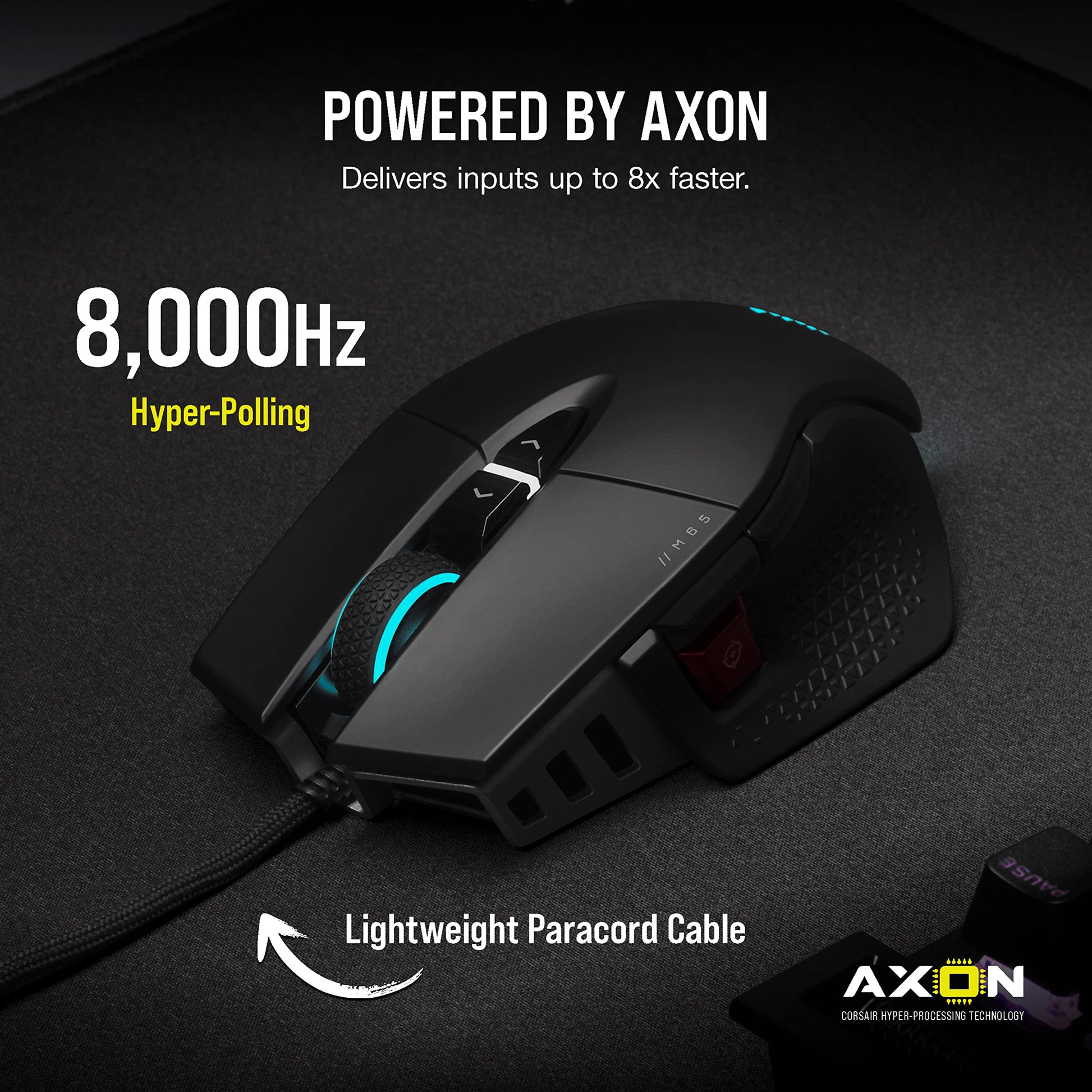 Corsair M65 RGB Ultra Ratón para Juegos FPS Personalizable - Sensor Óptico de 26.000 PPP Marksman, Conmutadores Ópticos, Hiperprocesamiento AXON, Control de Fusión de Sensores - Negro CH-9309411-NA2