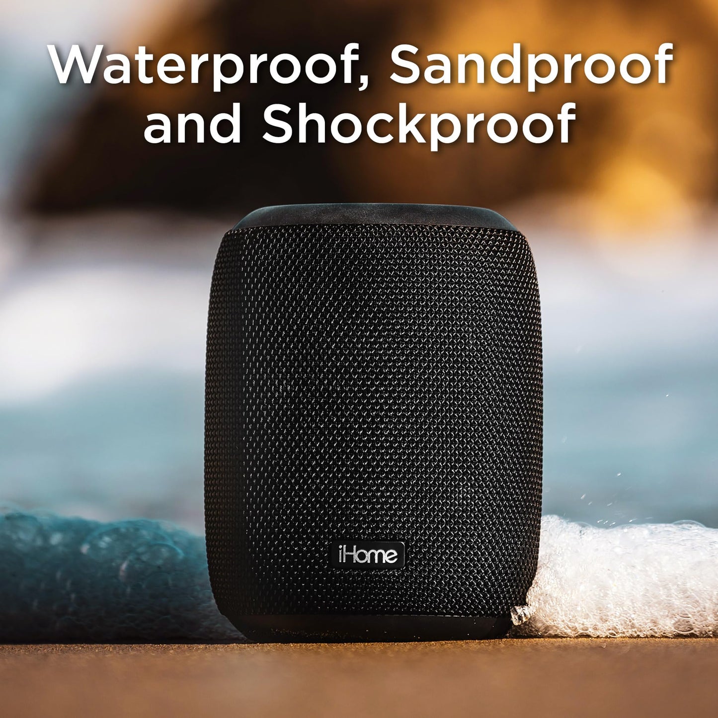 iHome PLAYPRO - Altavoz Bluetooth portátil - Dispositivo de Audio Recargable Impermeable IP67, batería de 20 Horas, Modo Ecualizador al Aire Libre y Tejido acústico Resistente (Modelo iBT700B) Negro