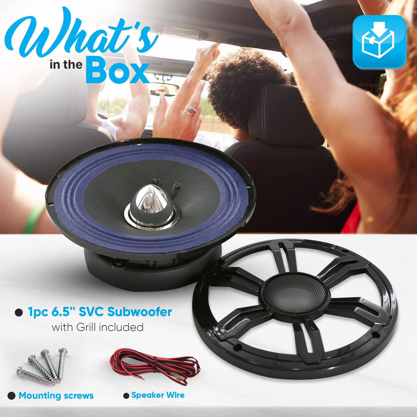 Pyle Bocina para Carro de 6.5'' SVC, 150W, 4 Ohms, Componente de Bajos Medios, Bocinas de Sonido de Audio para Estéreo de Auto con Suspensión de Espuma Tratada, Diseñado para Sistemas Personalizados