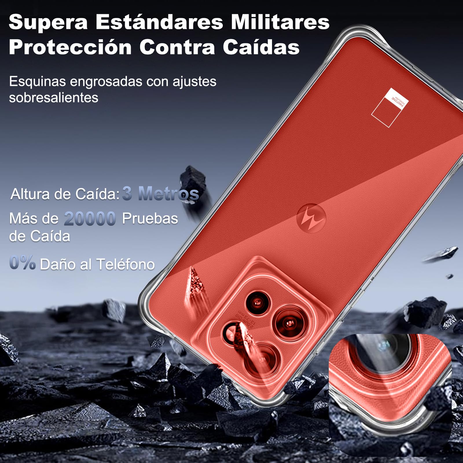 HeiLuon Funda Motorola Edge 50 Neo, Carcasa Transparente Anti-Amarilleo, Protector TPU Absorbente de Golpes, Estuche Delgado con Esquinas reforzadas, Case con Botones cómodos y disipación de Calor