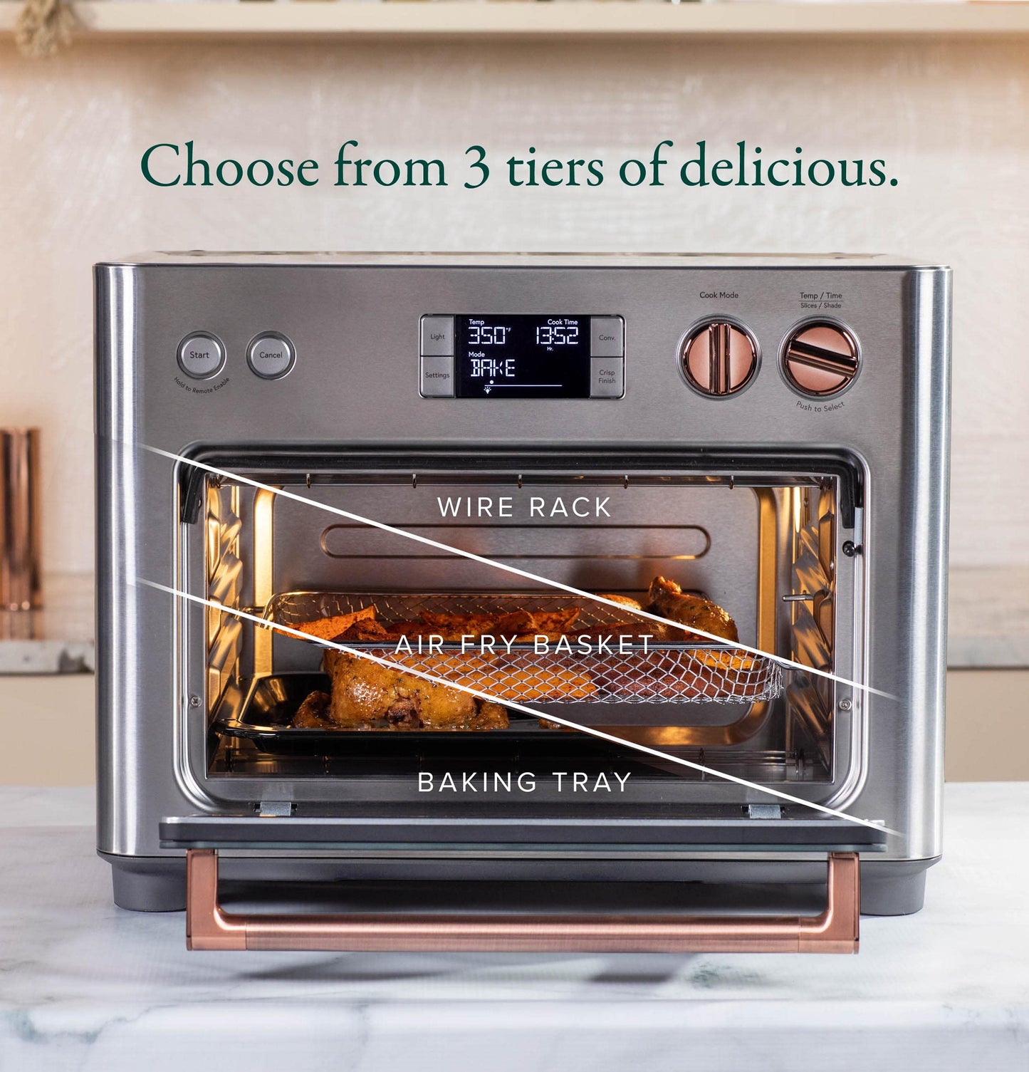 Horno Café Couture WiFi con 14 Modos de Cocción Esenciales y Control de Voz
