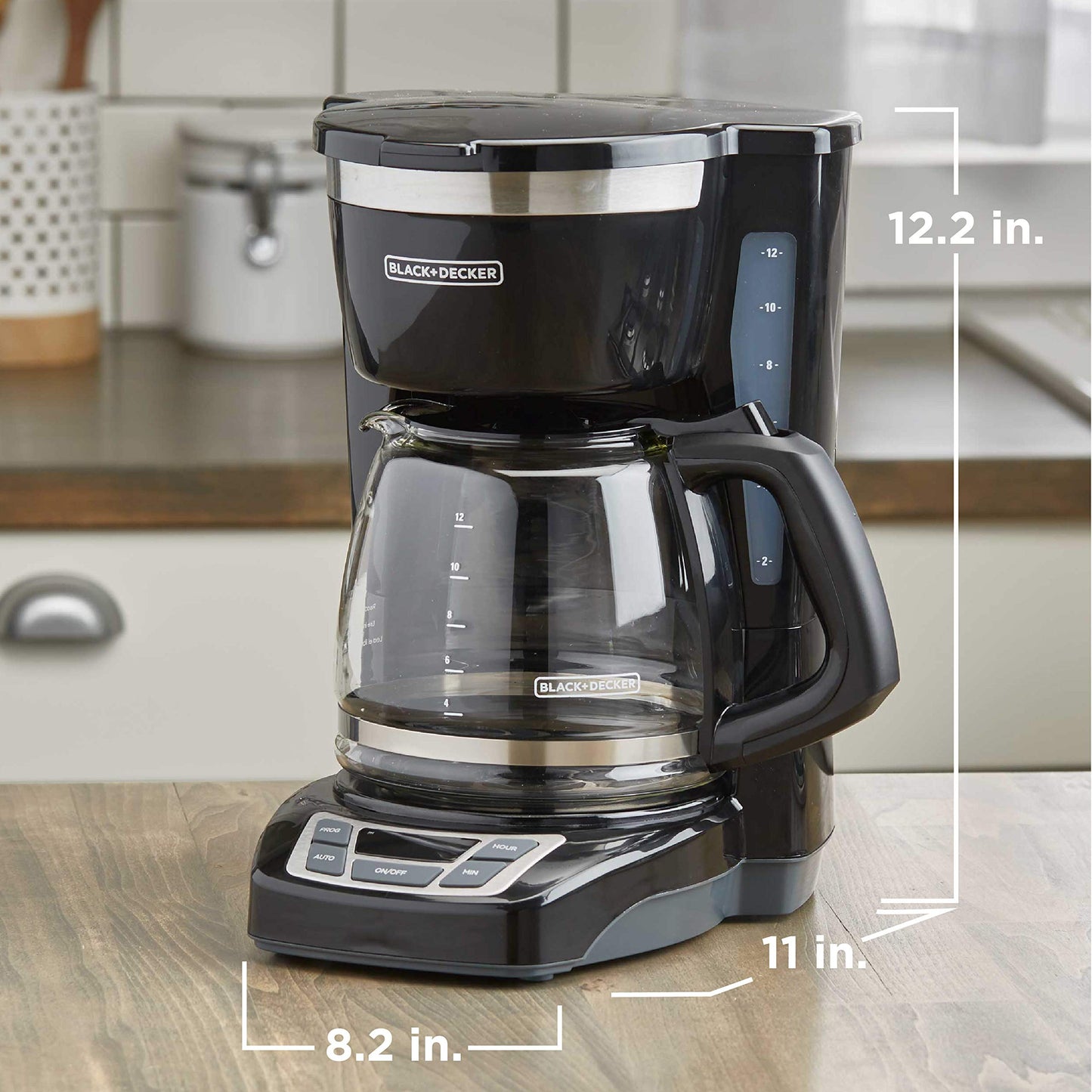 Black & Decker CM1160B - Cafetera programable (12 Tazas, 2 Unidades), Color Negro