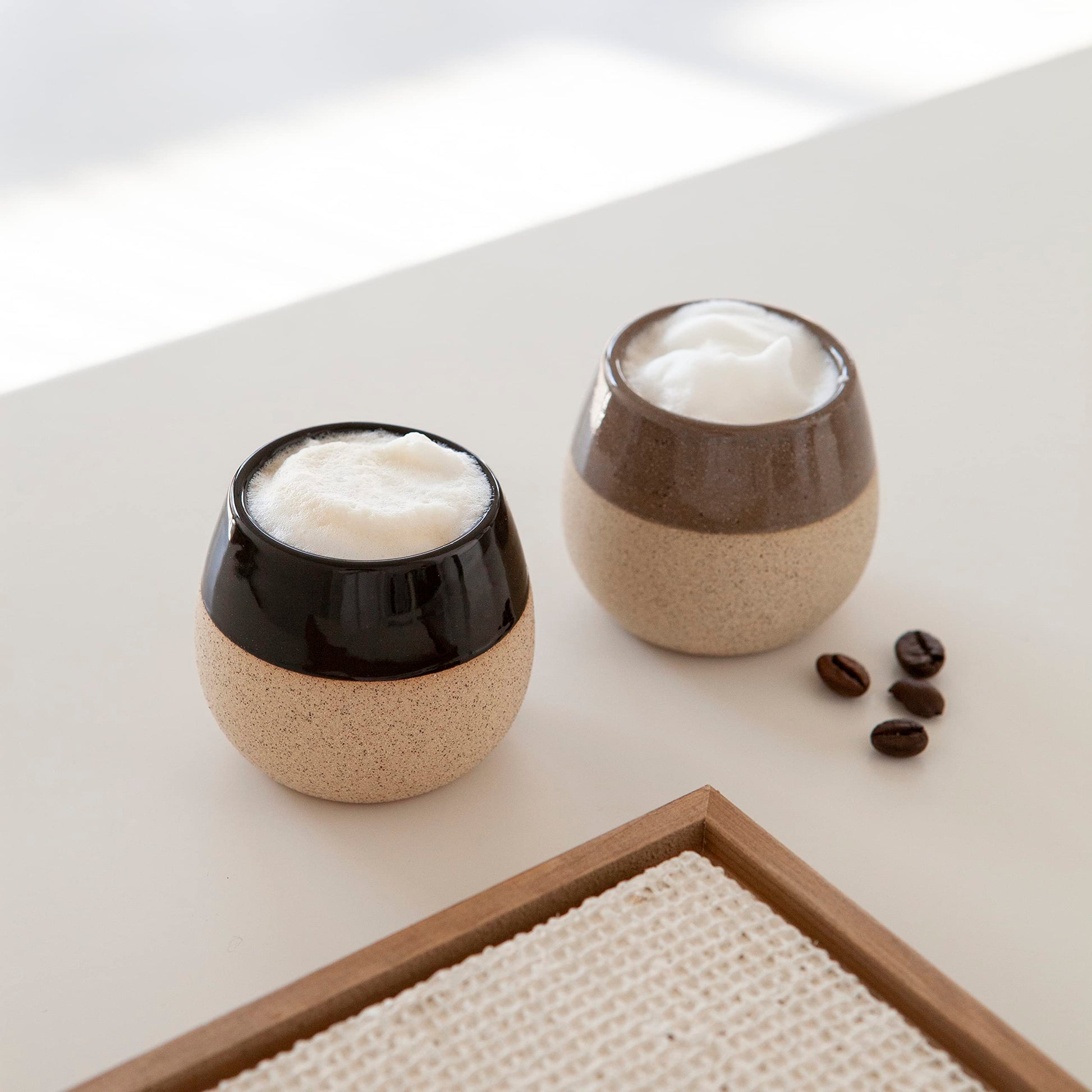 Amarcado Juego de Tazas de Café Expreso de Cerámica - 4 Unidades de 2.8 Onzas - Para Nespresso - Vasos y Accesorios de Café