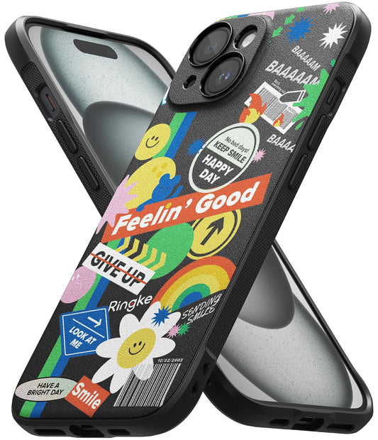Funda iPhone 15 Plus Ringke Onyx Sticker Antihuellas y Antideslizante Tacto Agradable