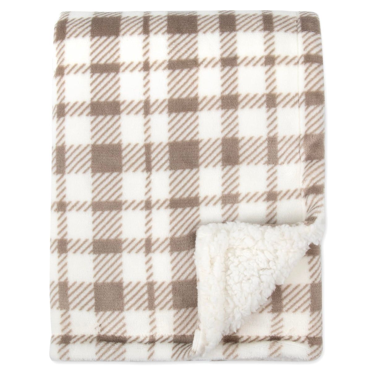 Jessica Simpson - Manta de terciopelo de lujo con estampado de felpa para recién nacidos, bebés y niños pequeños (cuadros topo)