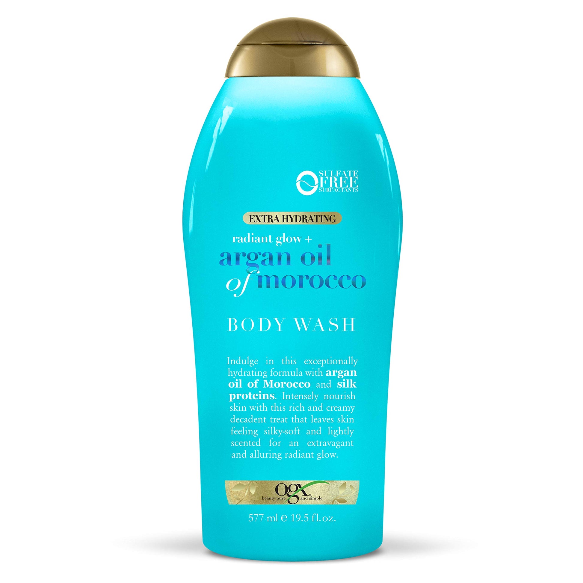 OGX, Body Wash Humectante de Aceite de Coco, 577 ml +, Body Wash Extra Hidratante de Aceite de Argán de Marruecos, 577 ml