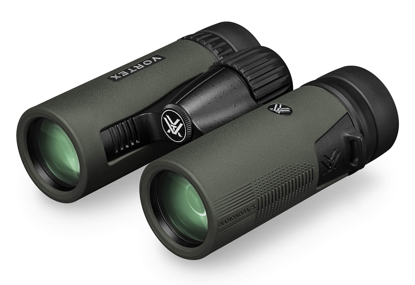 Binoculares Vortex Optics Diamondback HD 8 x 32 Verde con Sistema Óptico HD y Agarre Antideslizante para Hombre