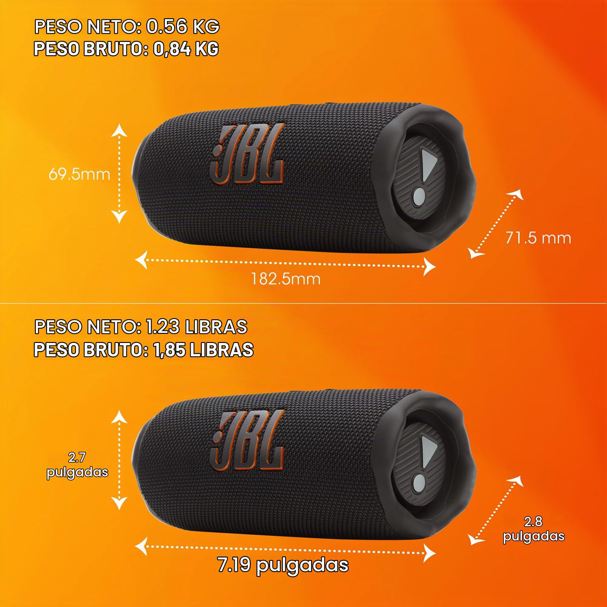 Altavoz Portátil JBL Flip 7 Squad Impermeable y a Prueba de Caídas con Sonido Bold Pro