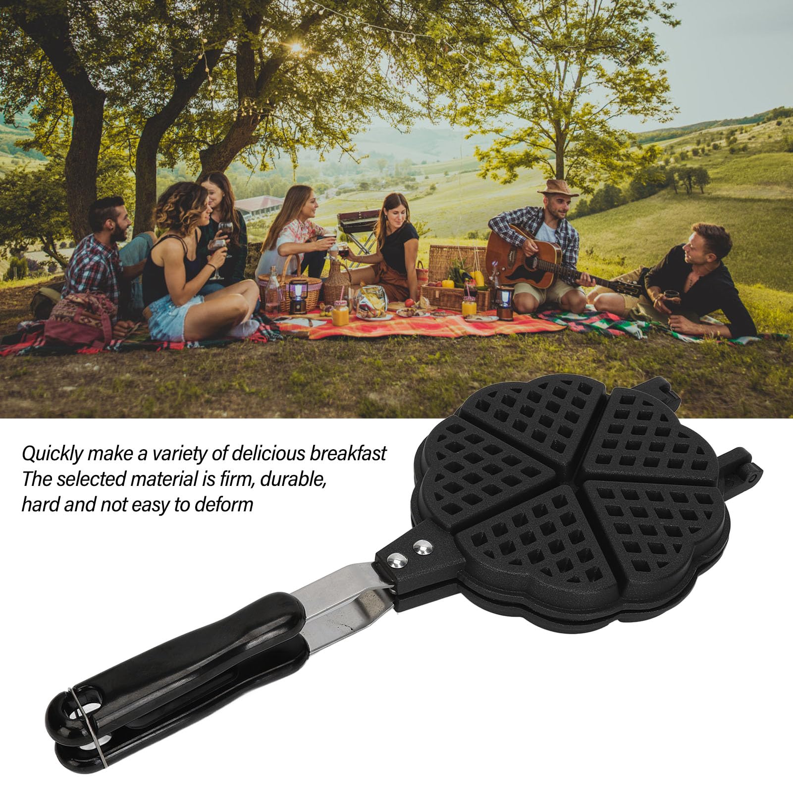 Máquina para Hacer Gofres con Sartén, 5,9 Pulgadas, Perfecta para Gofres Tostadores de Sándwich, Mini Planchas para Gofres Antiadherentes de Doble Cara para un Desayuno sin