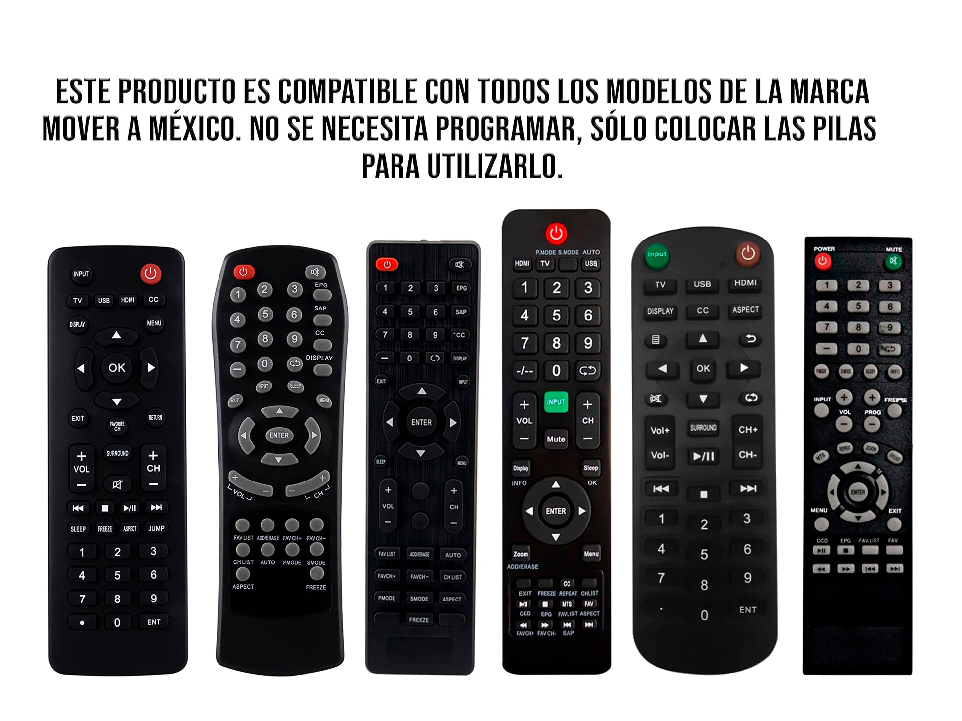 CONTROL EXPERT Control Remoto Mover a México Universal, para Las Pantallas Que Regalo el Gobierno, Control Directo