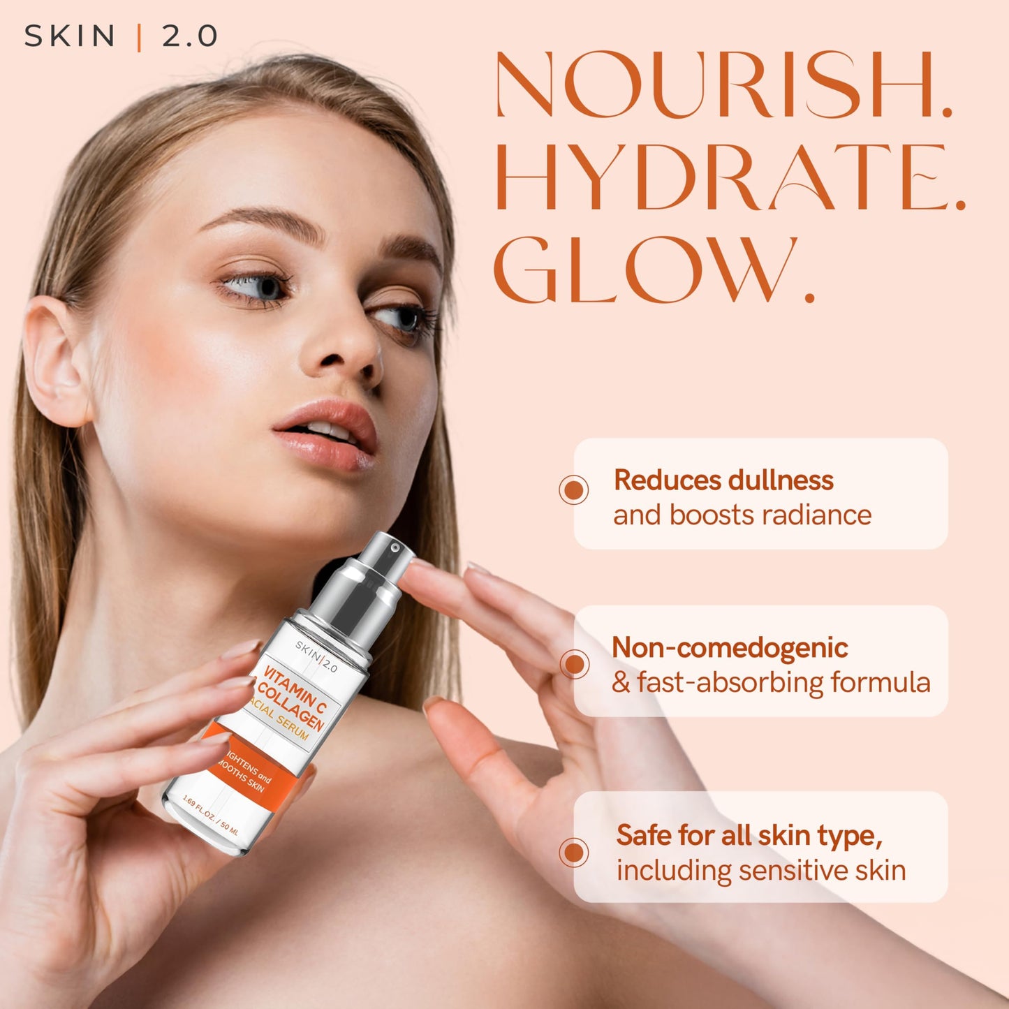 Sérum Facial y Crema de Día con Vitamina C y Colágeno