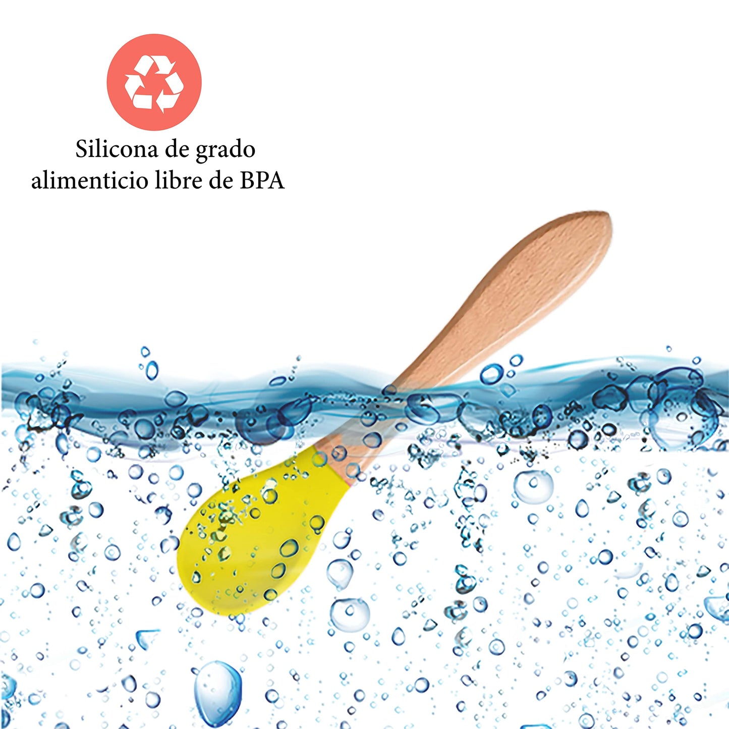 Set de Cucharas para Bebé Seviete Bambu y Silicona Libres de BPA