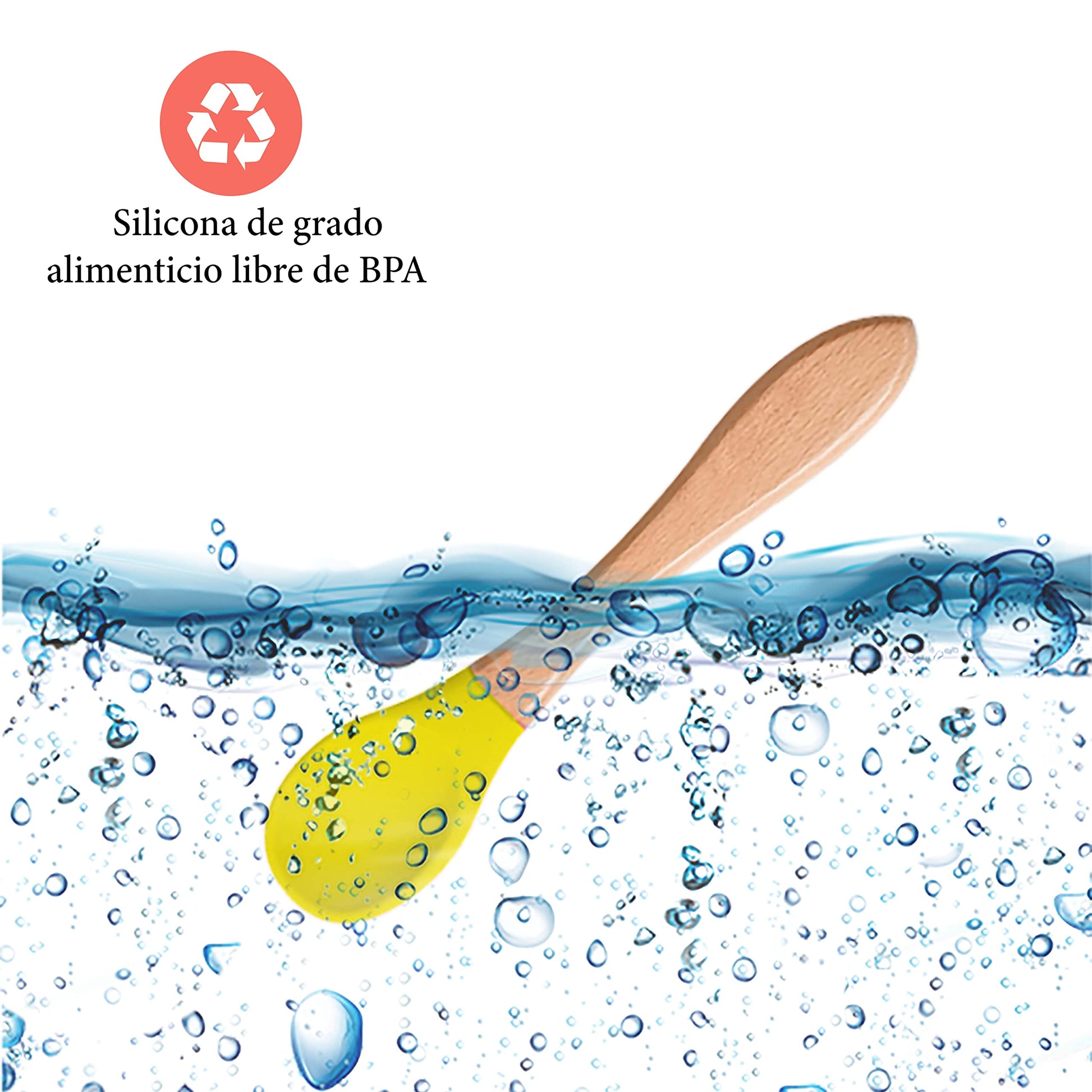 Set de Cucharas para Bebé Seviete Bambu y Silicona Libres de BPA