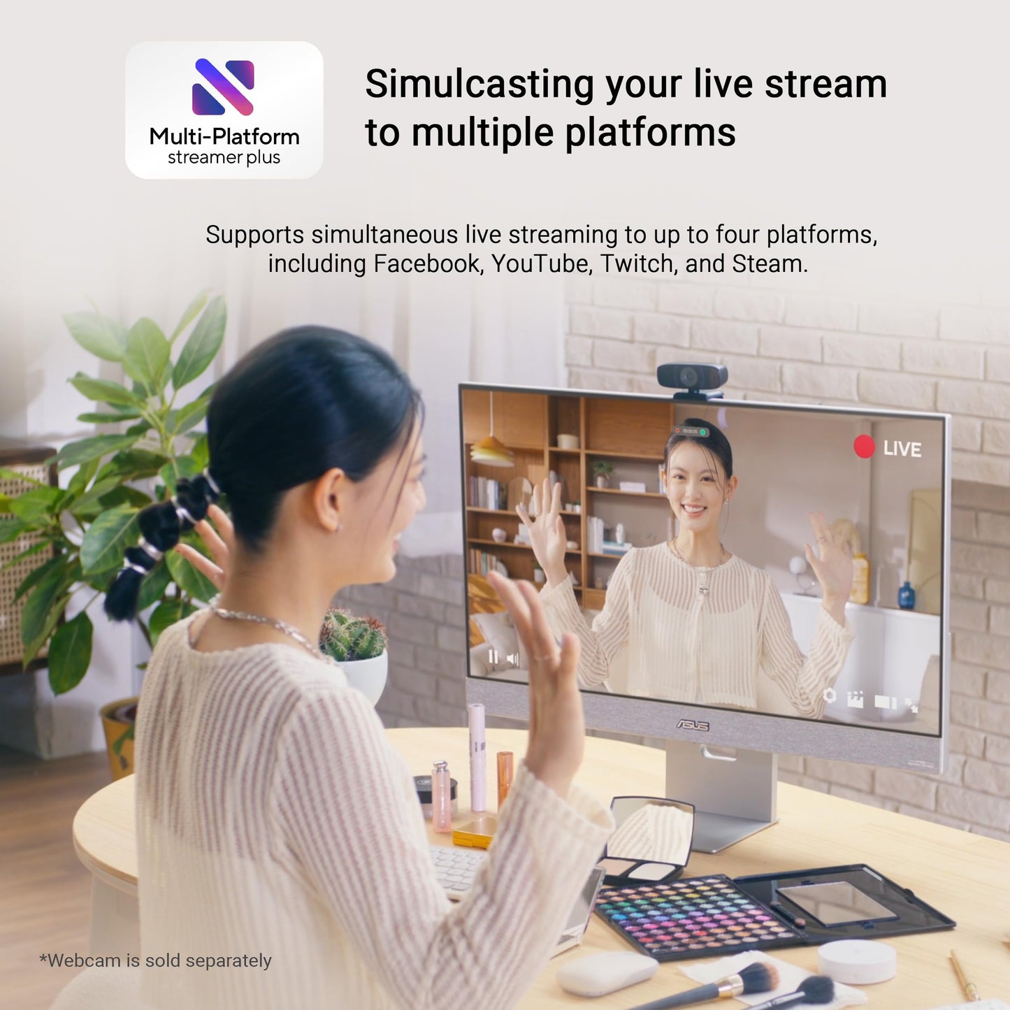 ASUS ZenScreen - Monitor Inteligente USB-C 4K (MS27UC) - UHD (3840 x 2160) IPS, 99% sRGB, Google TV, Altavoces Harman Kardon, USB-C 90W PD, USB Hub, visualización inalámbrica, Netflix y Youtube,