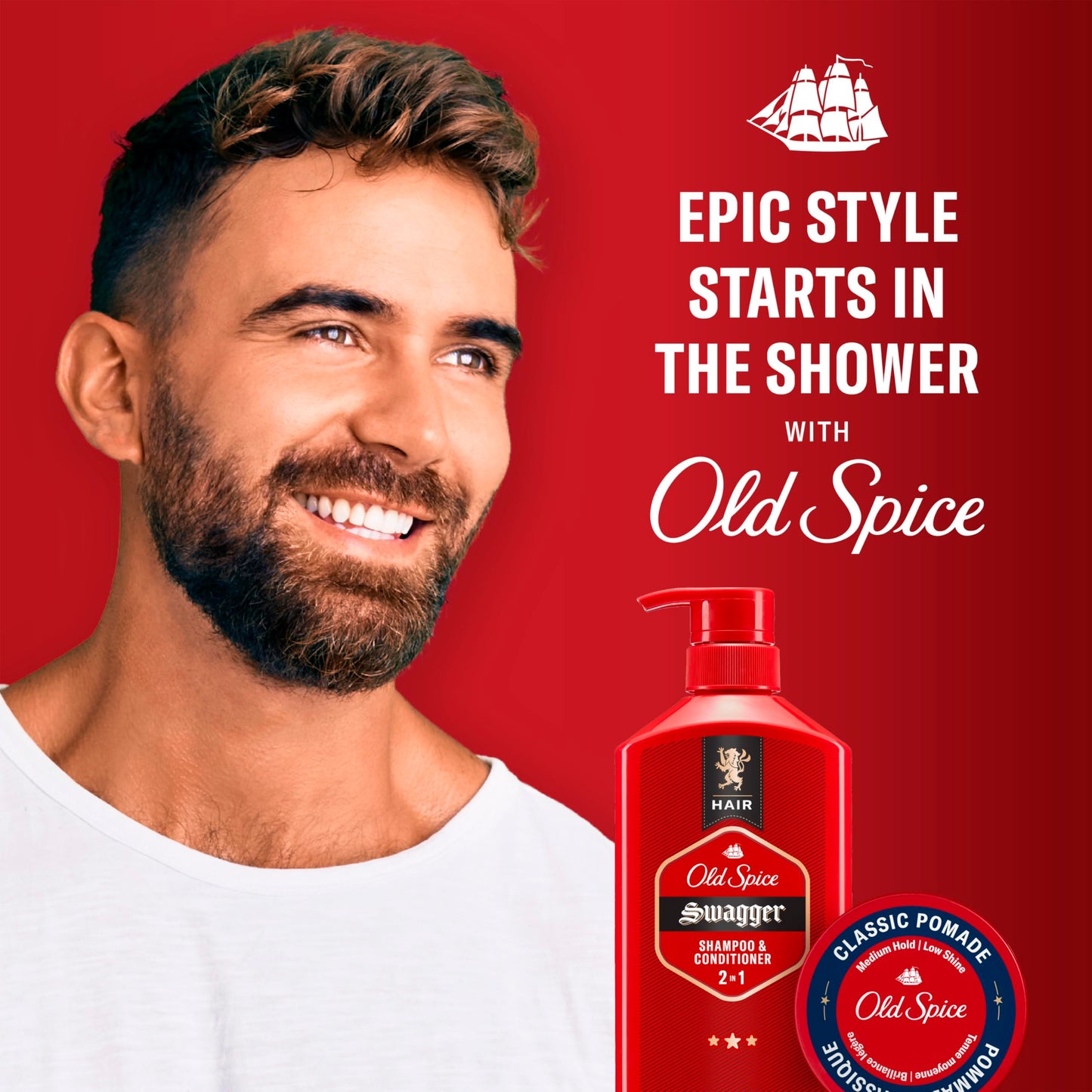 Old Spice Pomada para el cabello de 63 g, fijación media, acabado sin brillo