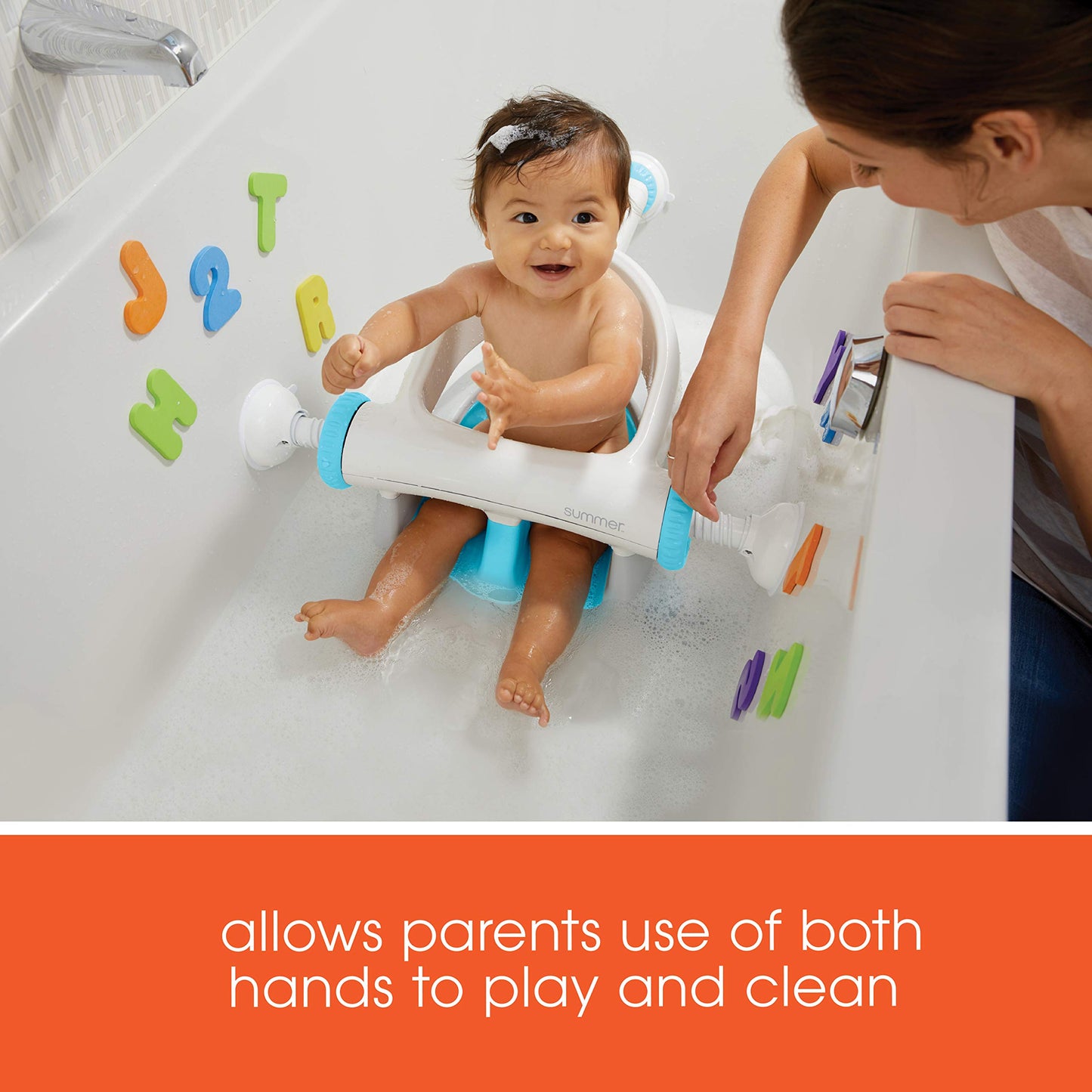 Asiento de Baño Summer Infant My Bath Seat contorneado para Niños con Orificios de Drenaje y Ventosas Seguras
