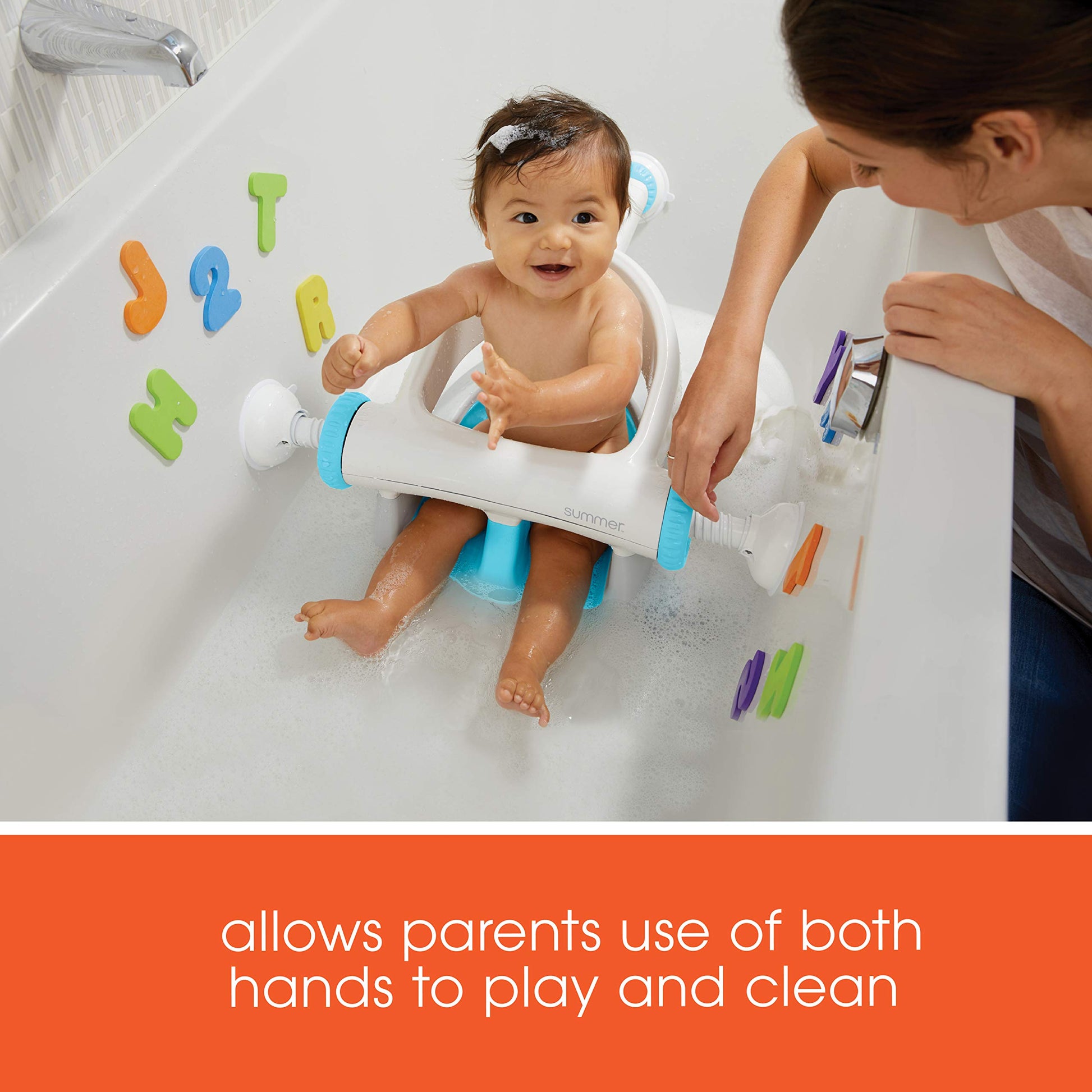 Asiento de Baño Summer Infant My Bath Seat contorneado para Niños con Orificios de Drenaje y Ventosas Seguras