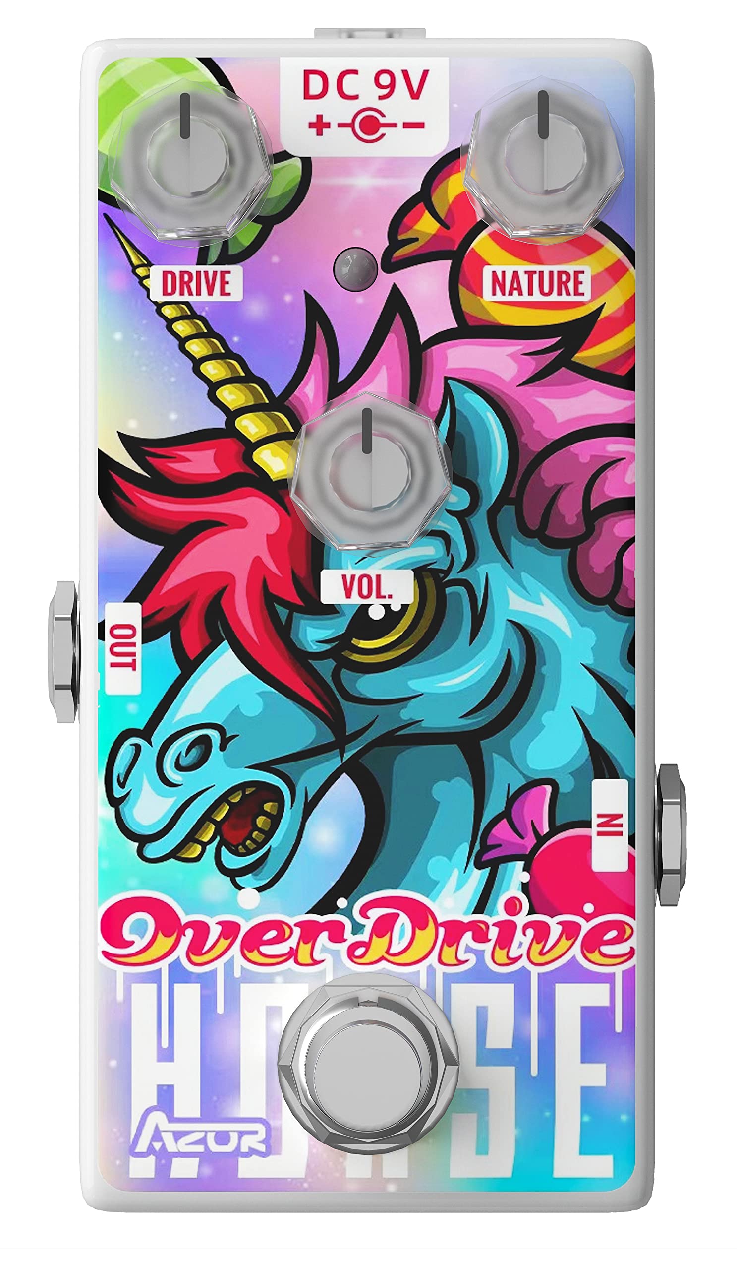 AZOR - Pedal de guitarra Overdrive para caballo mini overdrive con efecto analógico para guitarra eléctrica, pedal True Bypass AP504
