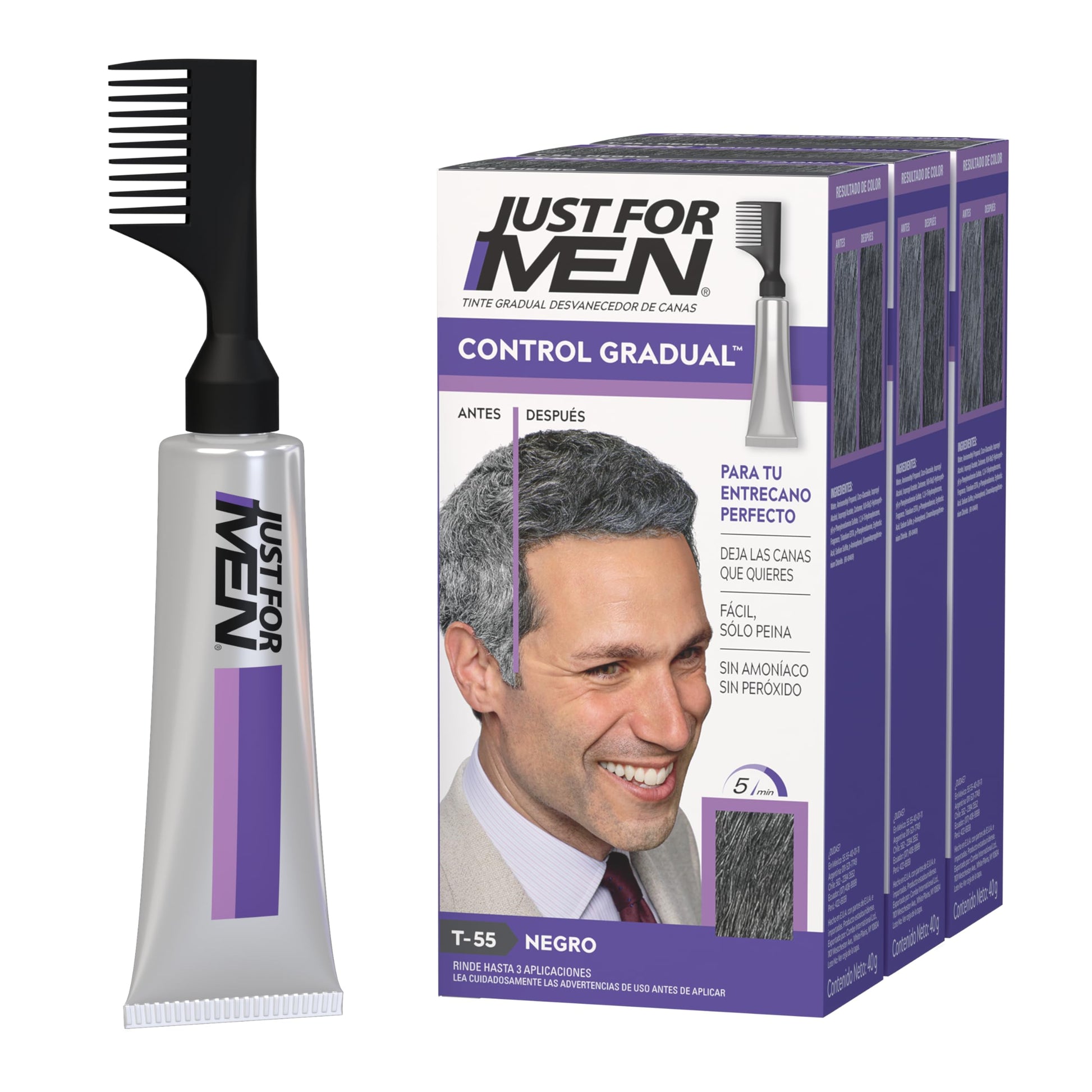 Tinte Para Canas Just For Men Negro T55 Gradual para Hombre