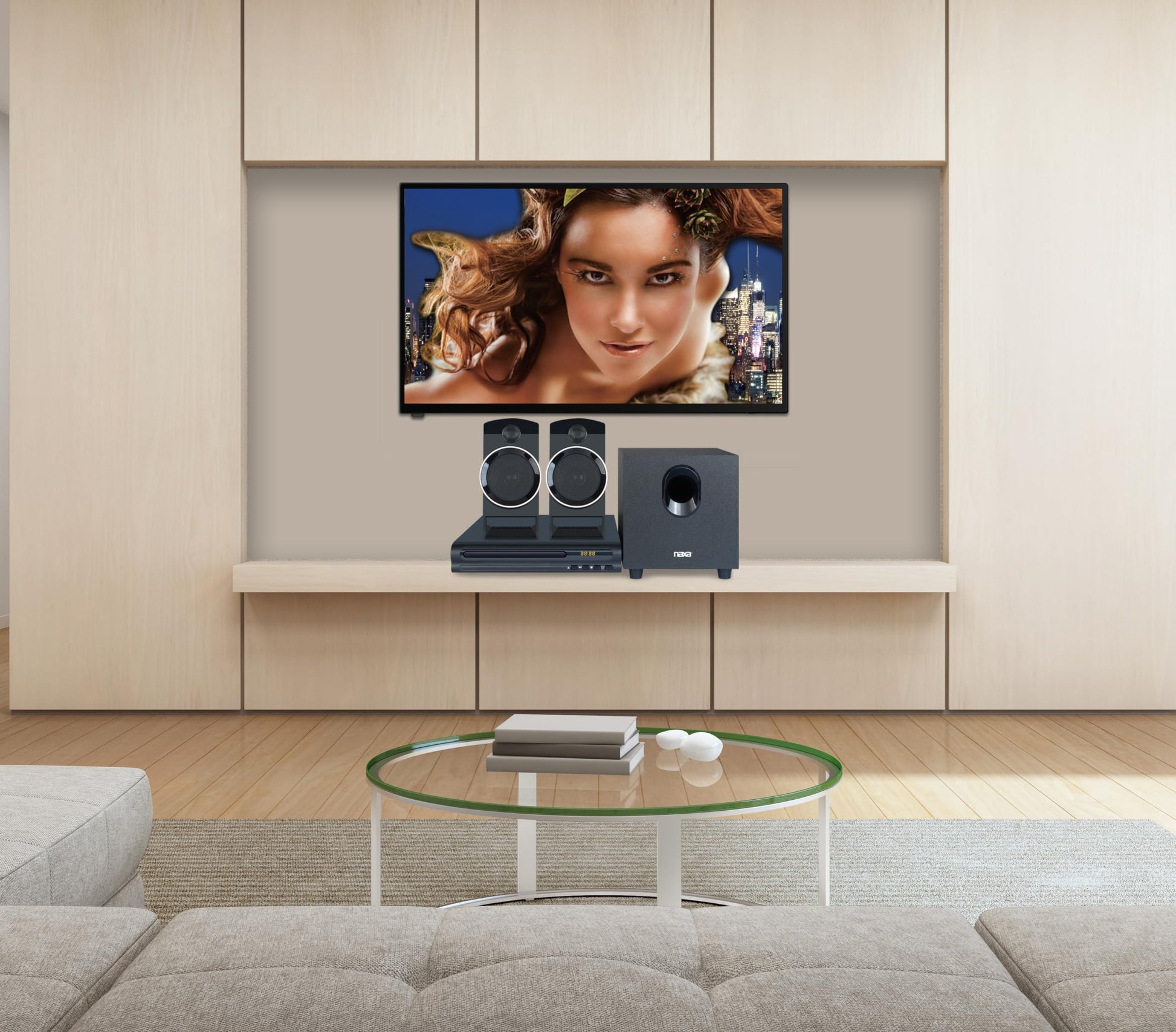 Sistema de Altavoces 2.1 Naxa Electronics DVD de Cine en casa