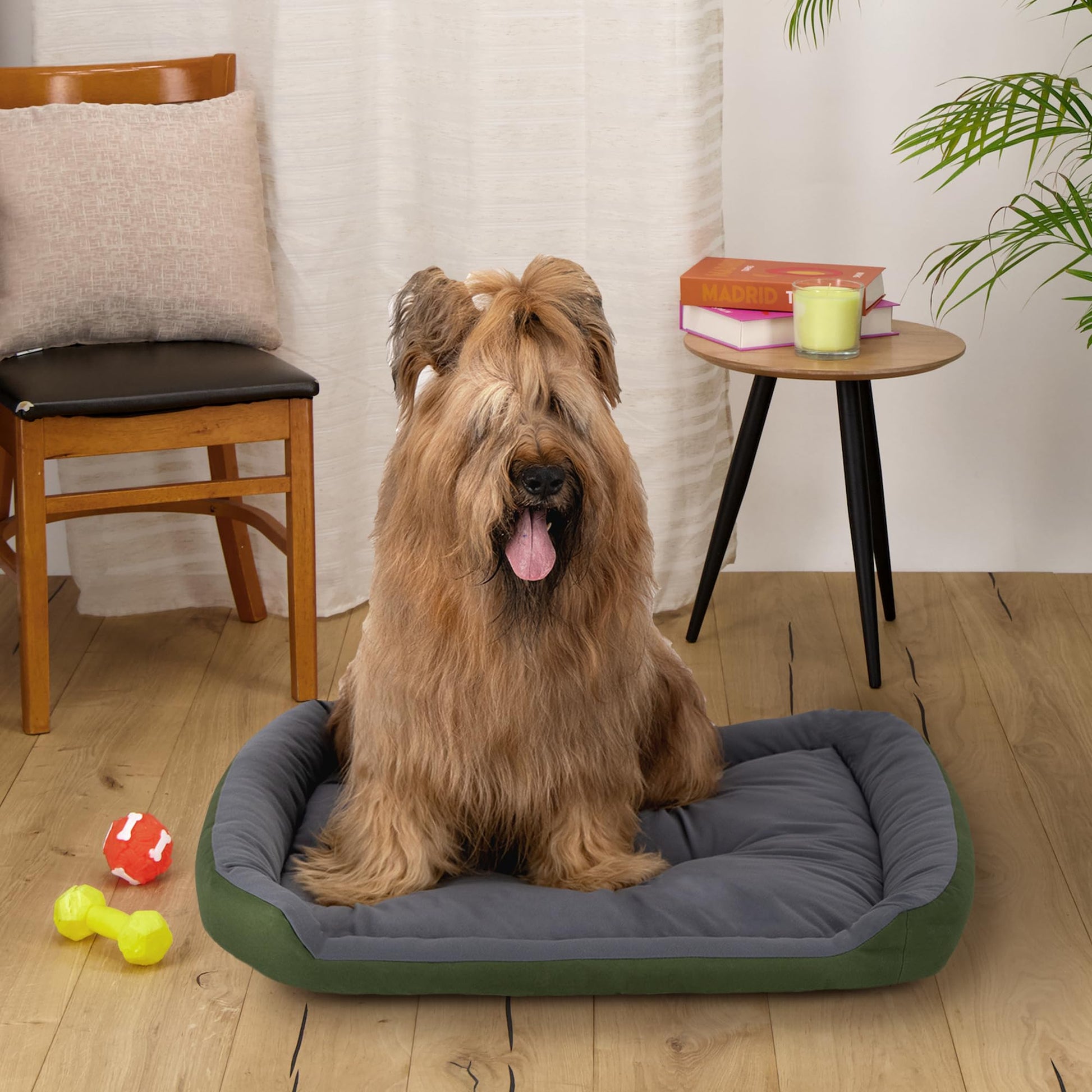 Cama para Perro Hills Verde Gris Resistente y Confortable con Relleno Suave