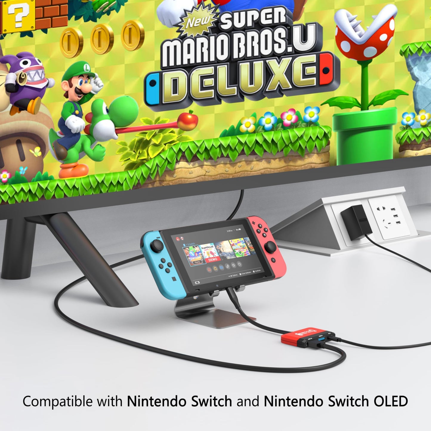 GKEAPZA Dock para Nintendo Switch/OLED, Mini TV Dock 3 en 1 con Puerto 4K HDMI USB 3.0 Carga USB C PD 101W, Base Portátil de Viaje
