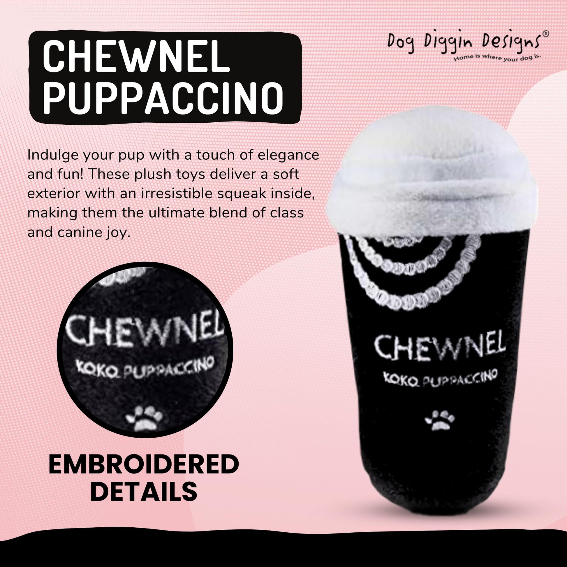 Juguetes de Peluche con Sonido Dog Diggin Designs Nouveau Haute Coffee Station únicos para Perros