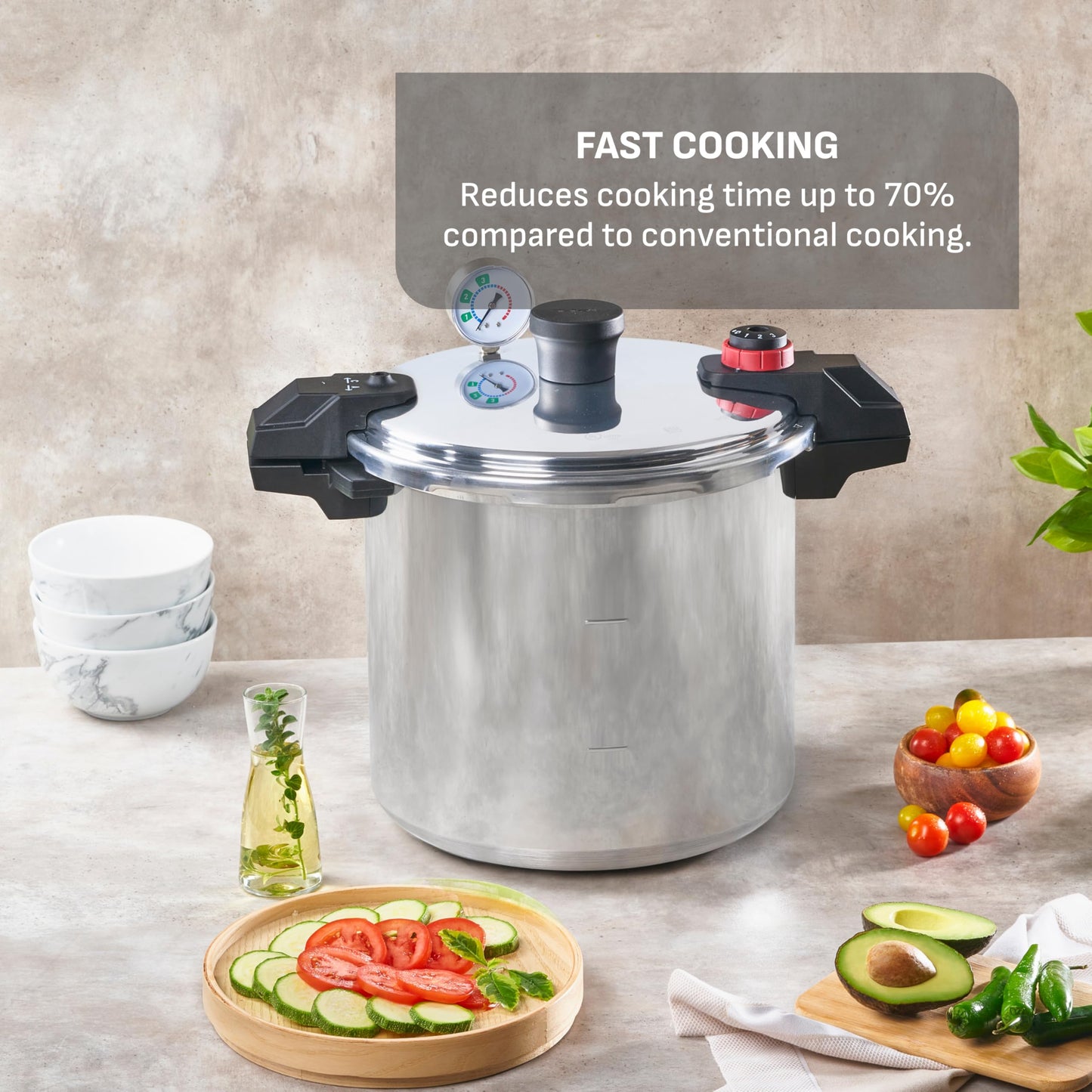 Olla de Presión T-fal Aluminio Grande sistemas de Seguridad