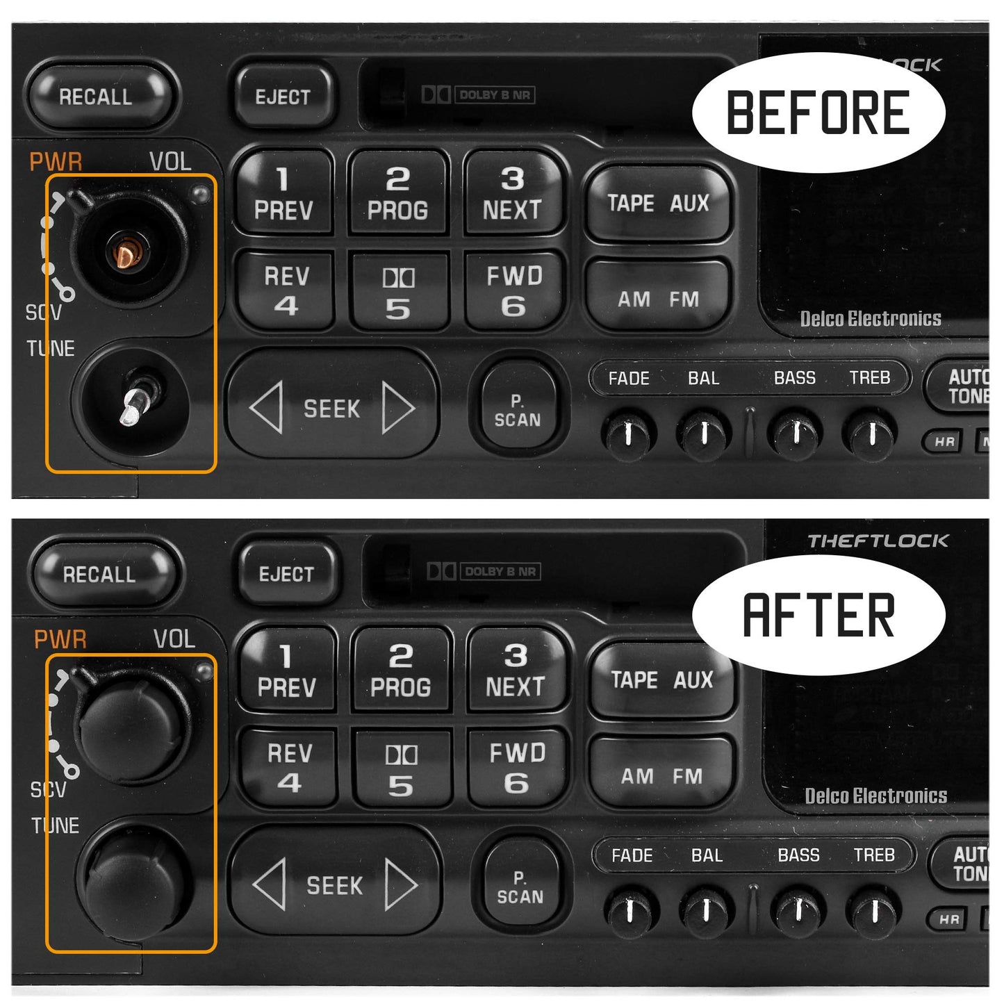 Perillas de control de volumen de radio estéreo para GMC Cadillac Chevrolet Chevy