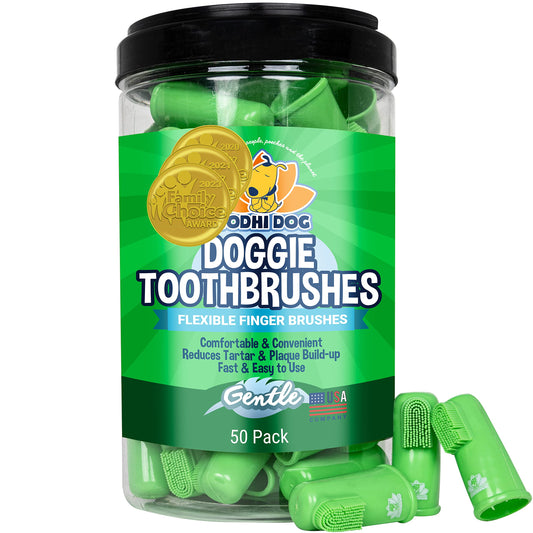 Cepillos de dientes desechables suaves Bodhi Dog para perros y gatos, cepillo dental suave de silicona, cuidado dental y bucal, 50 unidades