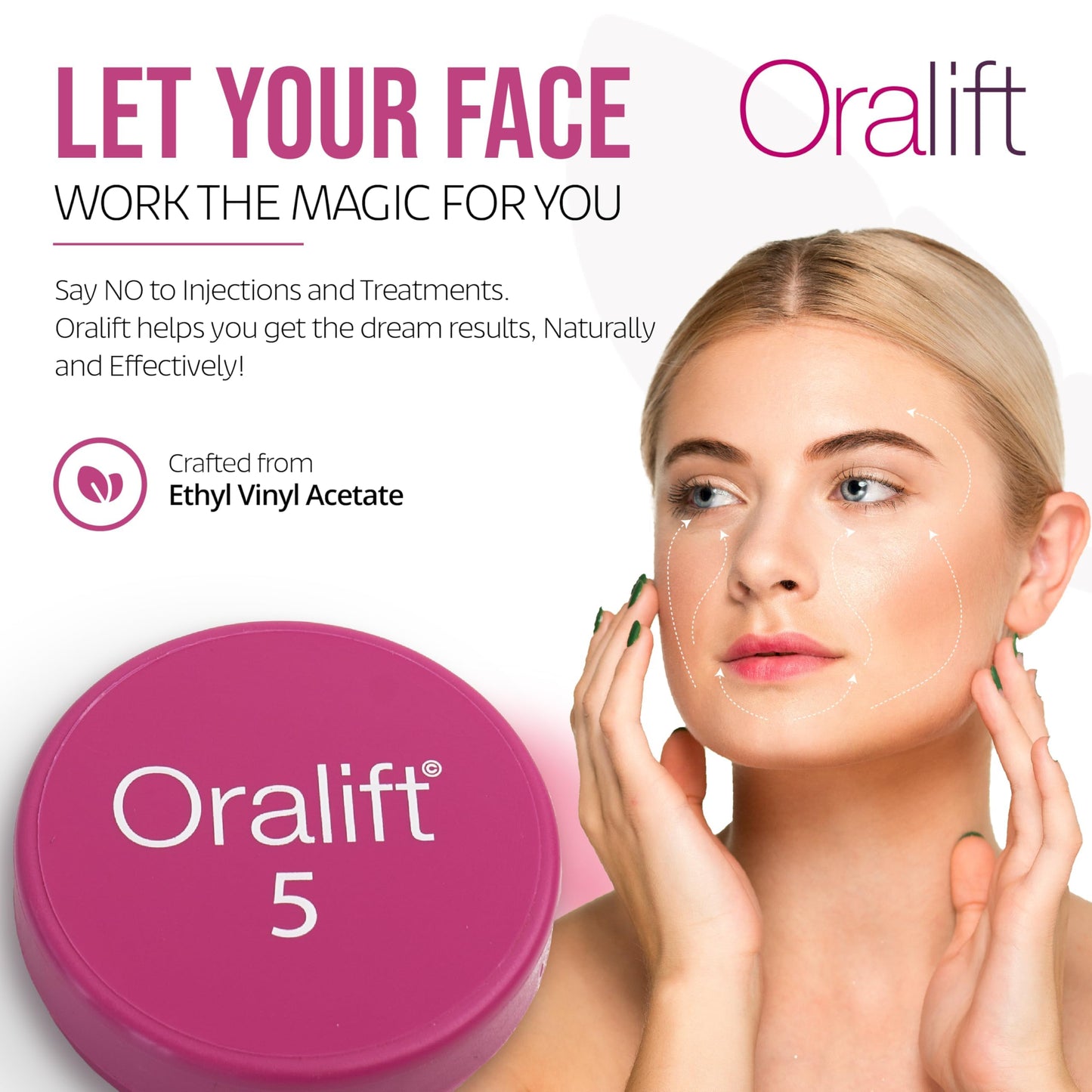 Oralift Premium: Efecto Lifting Facial Kit de Salud y Belleza Dispositivo. Apariencia Mejorada sin Ejercicio, Cirugía, Dolor, Inyecciones. Soporte por Email y Sesiones Zoom: Grupo e Individual